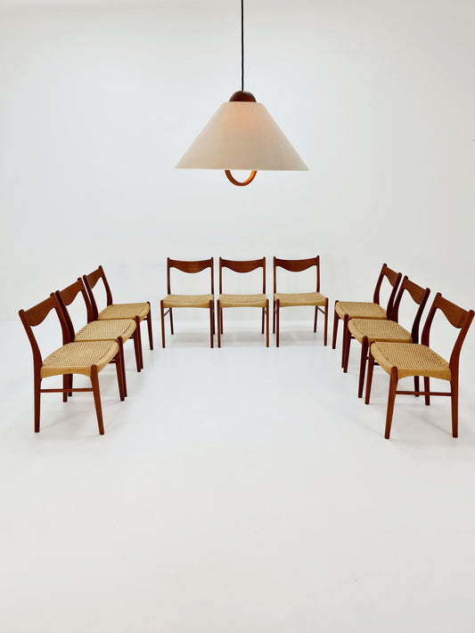 1 of 9 MidCentury Danish Teak Dining Chairs By Arne Wahl Iversen For Glyngore 1960s