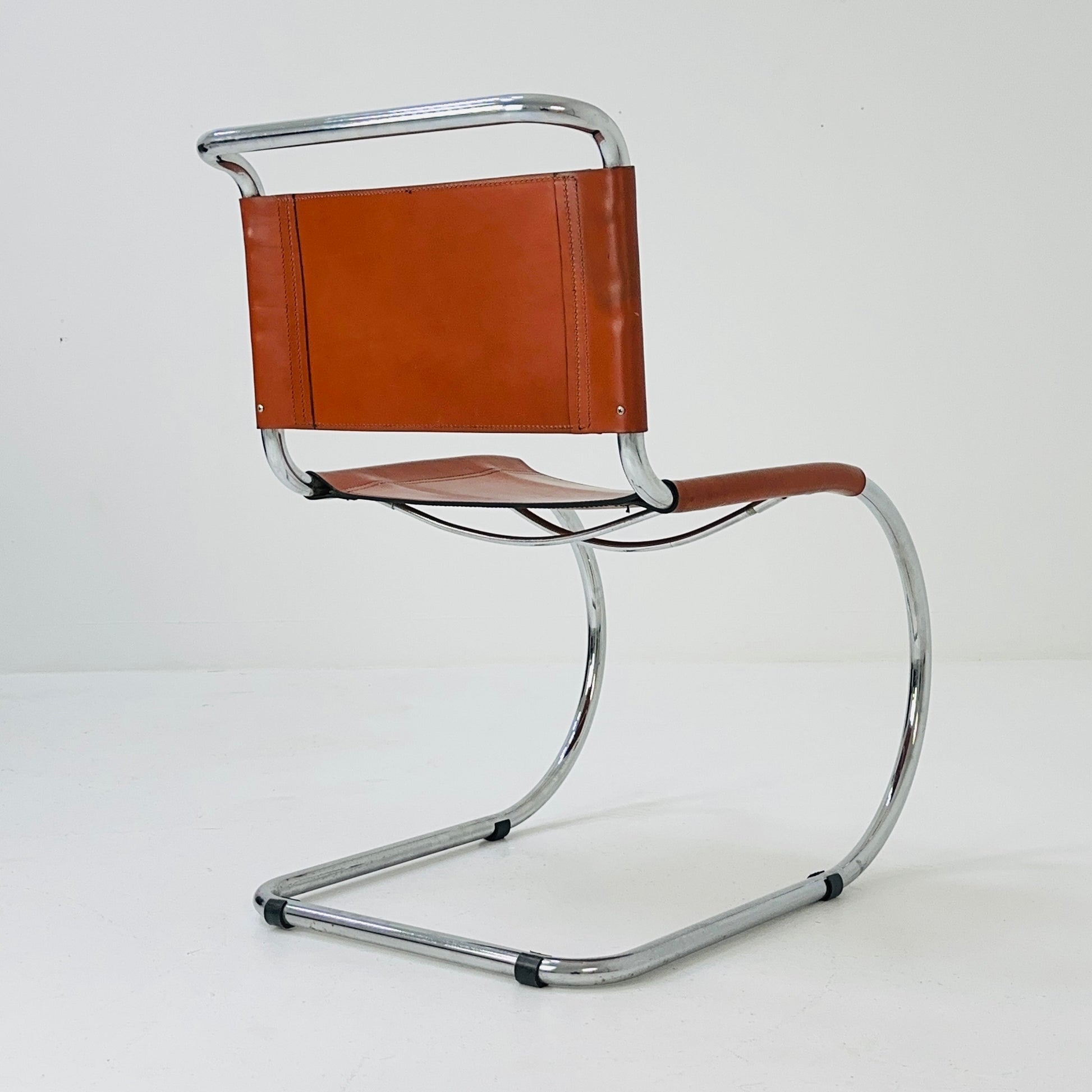 Mid century MR10 cognac chair by Ludwig Mies Van Der Rohe from Thonet 1980s
