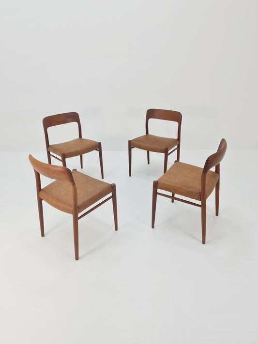 MidCentury Danish Teak Dining Chairs Niels O.Moller, 1960s, set of 4