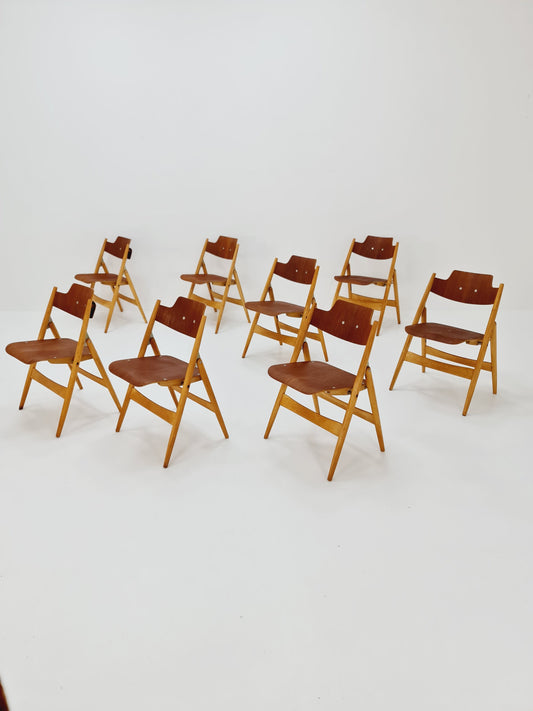 1 of 8 Austrian folding chair model SE18 by Egon Eiermann for Wilde & Spieth, 1950s