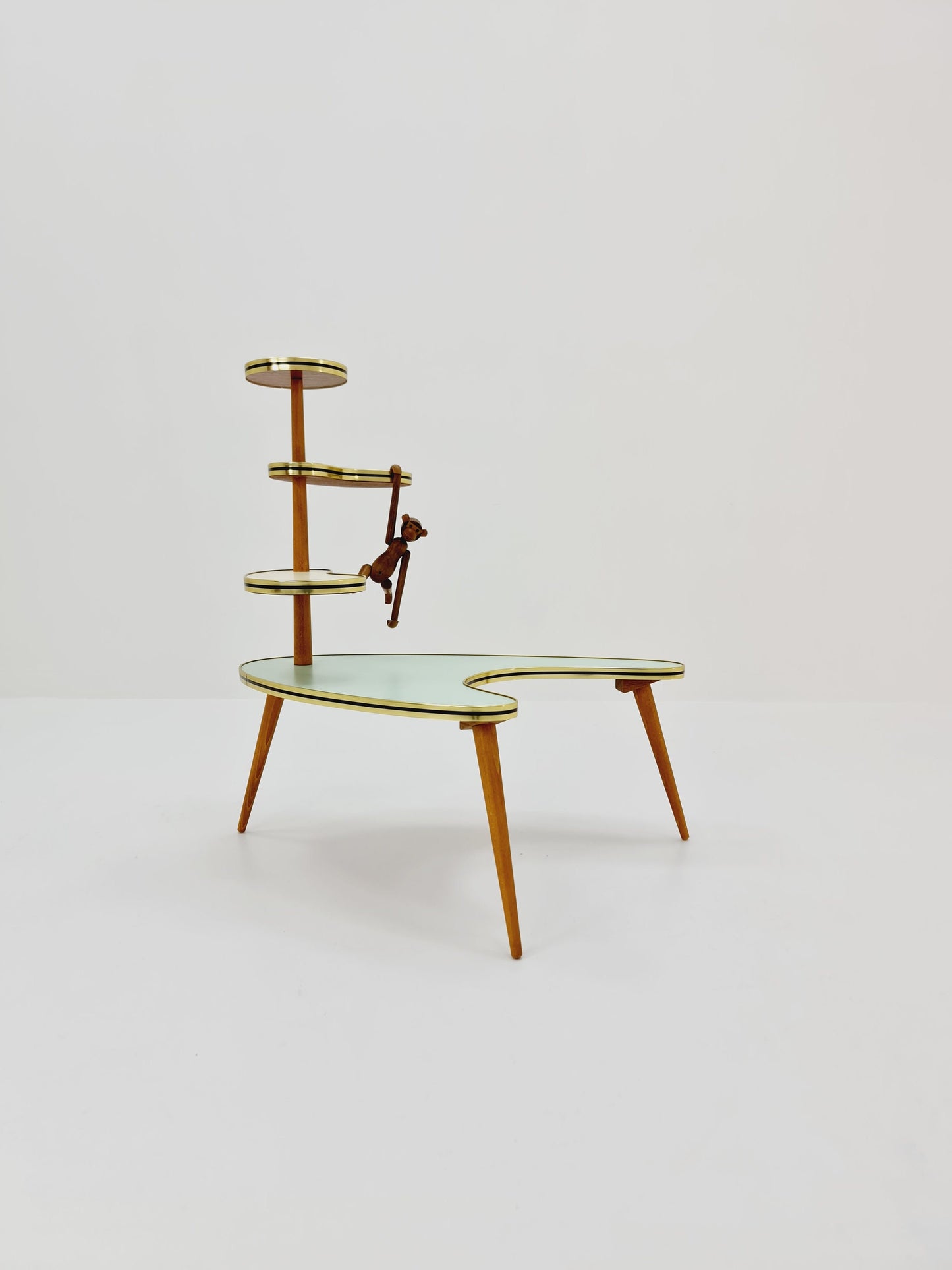 Big 1950s German Plant Stand, Colorful Vintage Mid-Century Minimalist Indoor Plant Stand Side Table Retro flower table