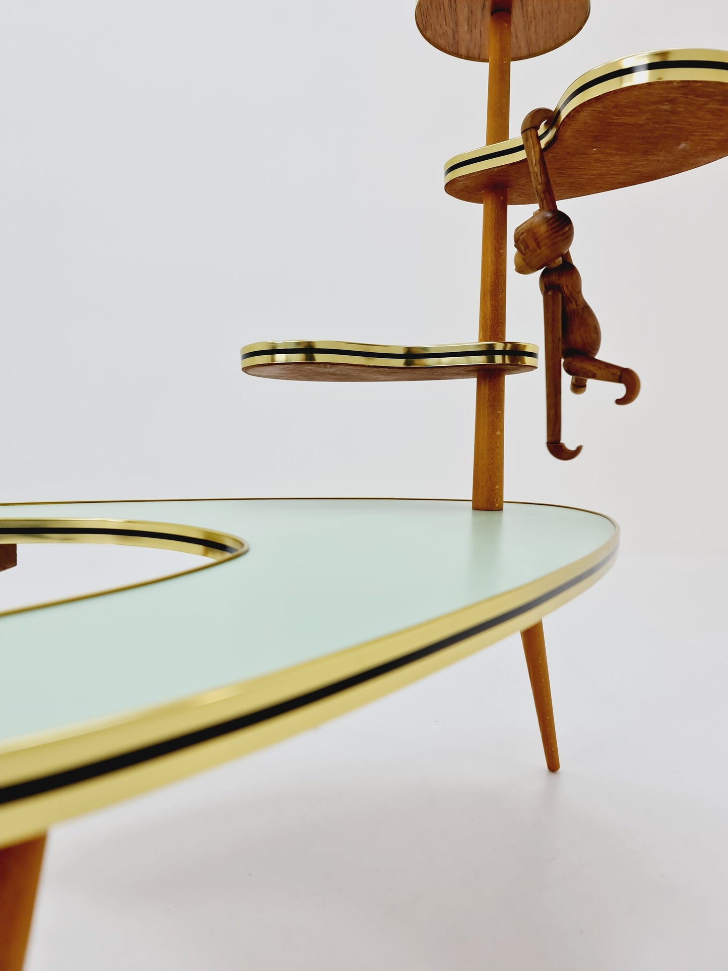 Big 1950s German Plant Stand, Colorful Vintage Mid-Century Minimalist Indoor Plant Stand Side Table Retro flower table