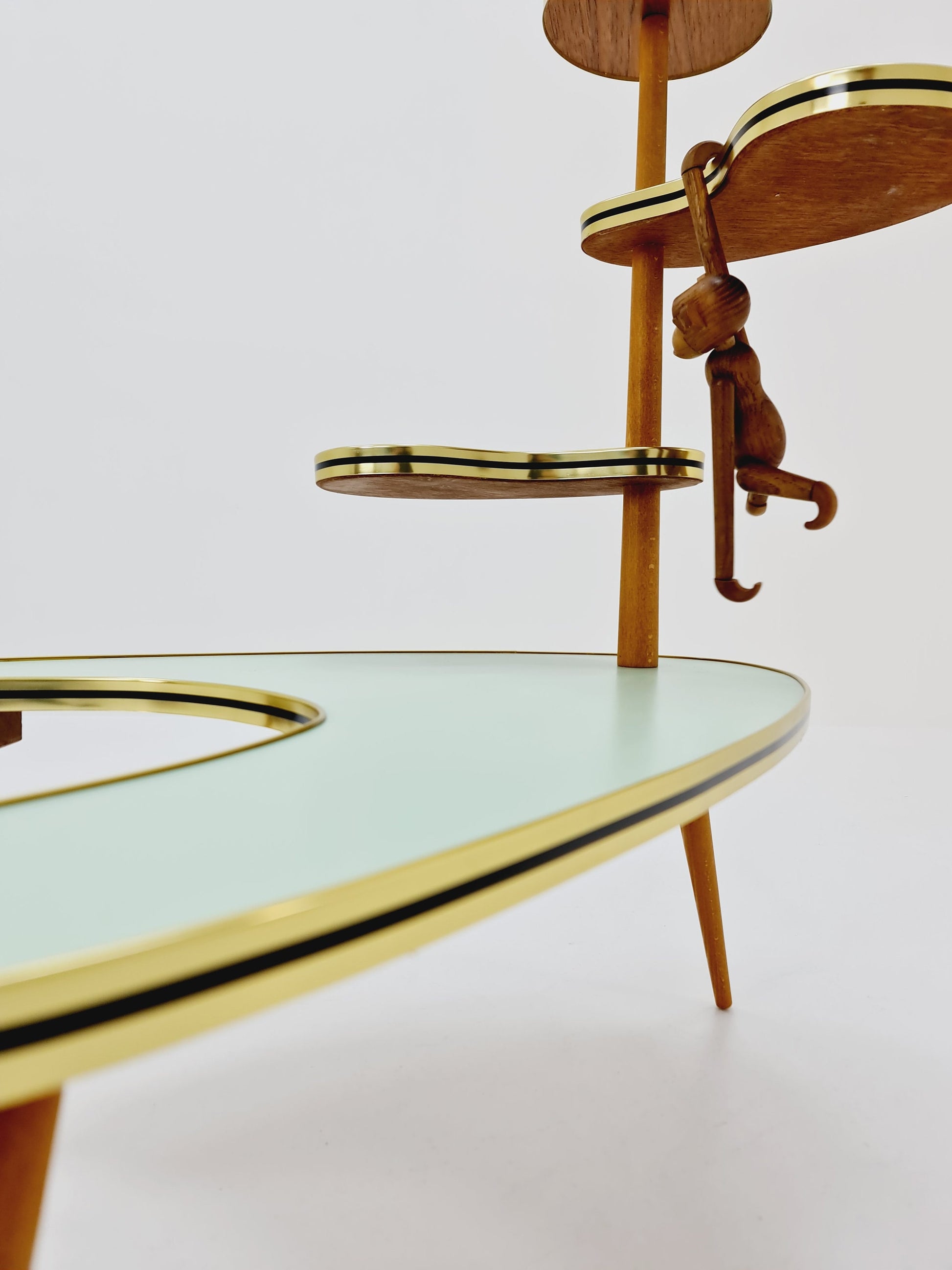 Big 1950s German Plant Stand, Colorful Vintage Mid-Century Minimalist Indoor Plant Stand Side Table Retro flower table