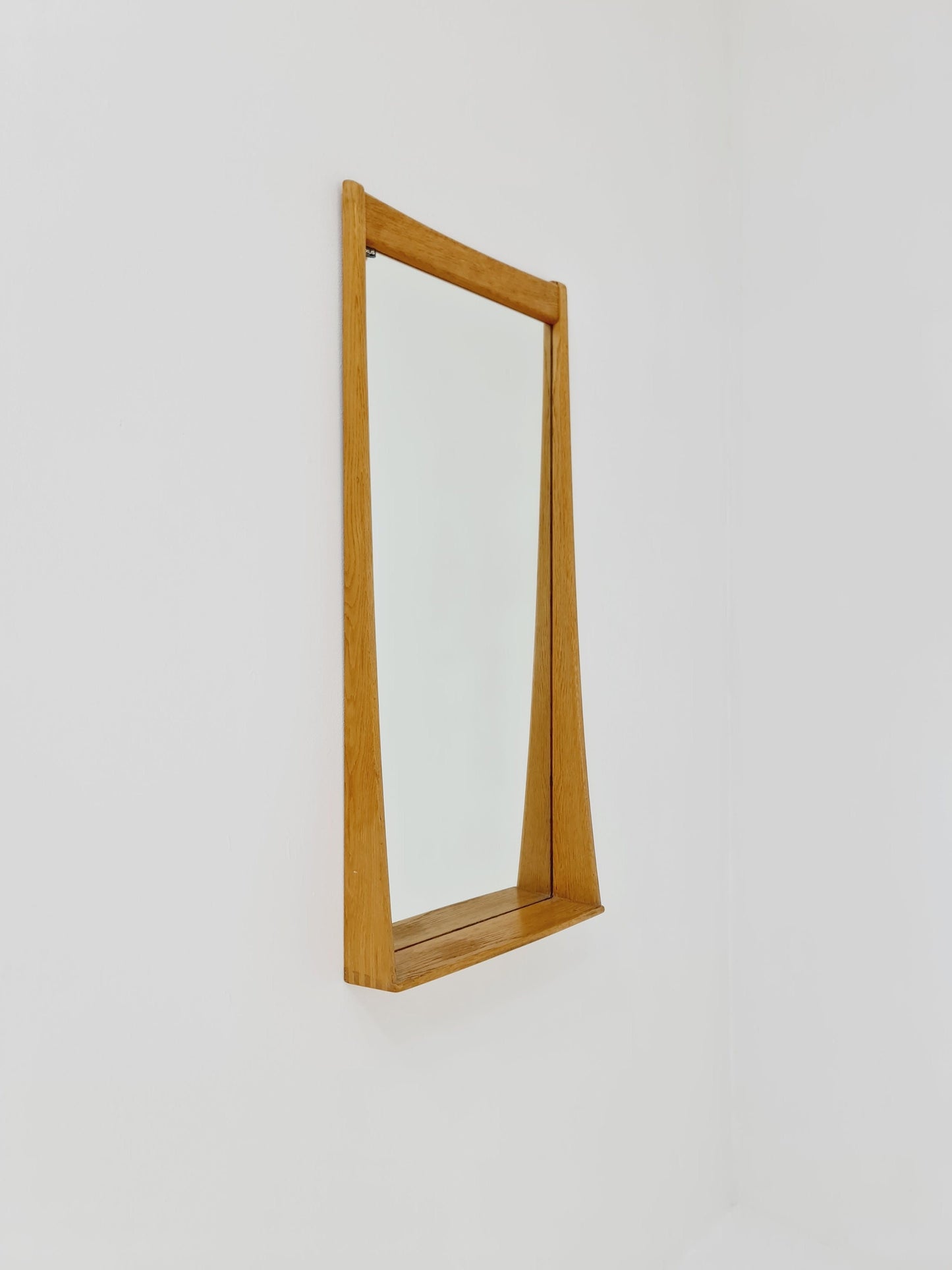 Oak Swedish mid-century Modern wall-mounted mirror By Luxus Sweden 1960s