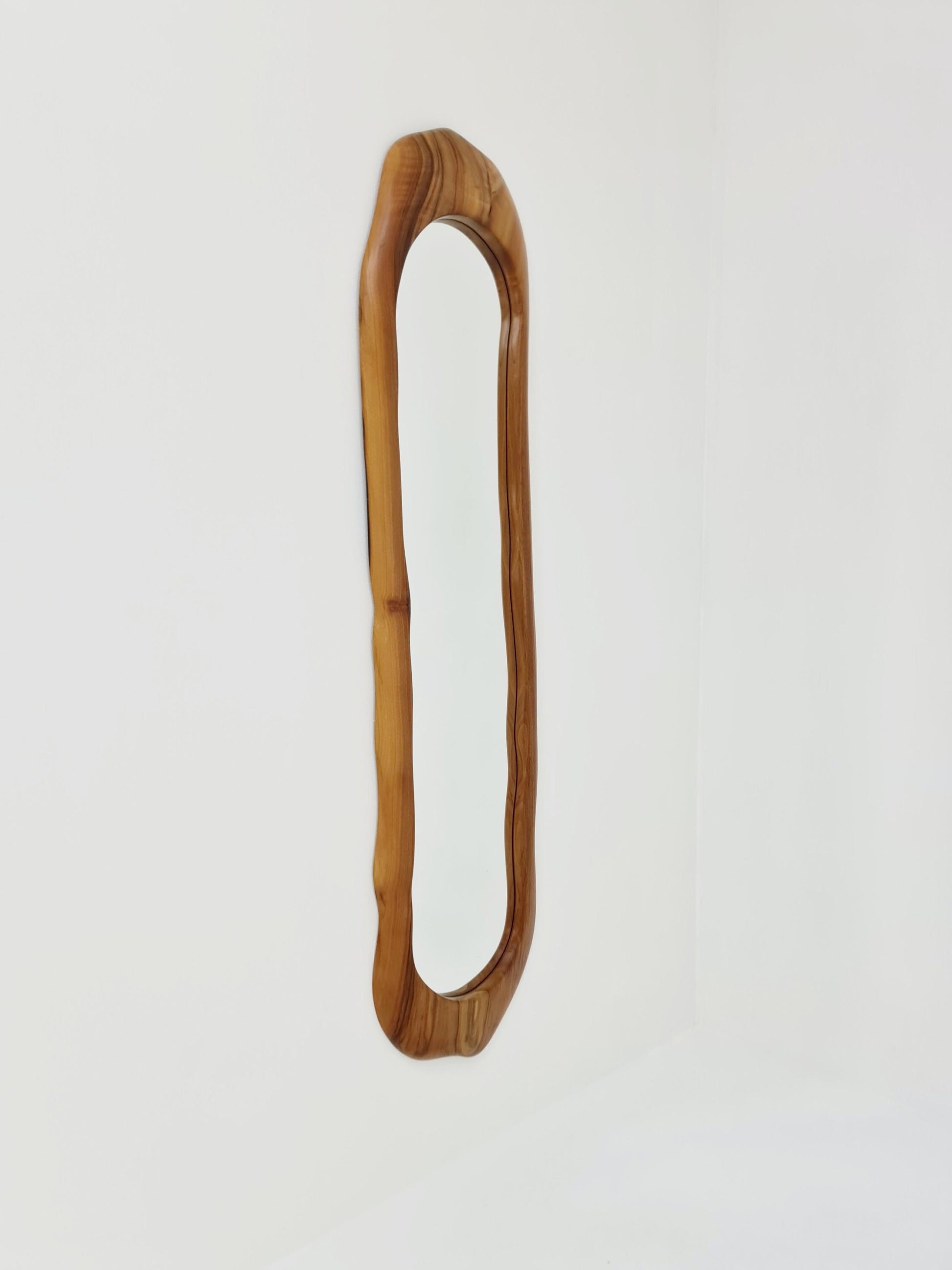 Rare Mid century Vintage Walnut wall mirror, 1970s