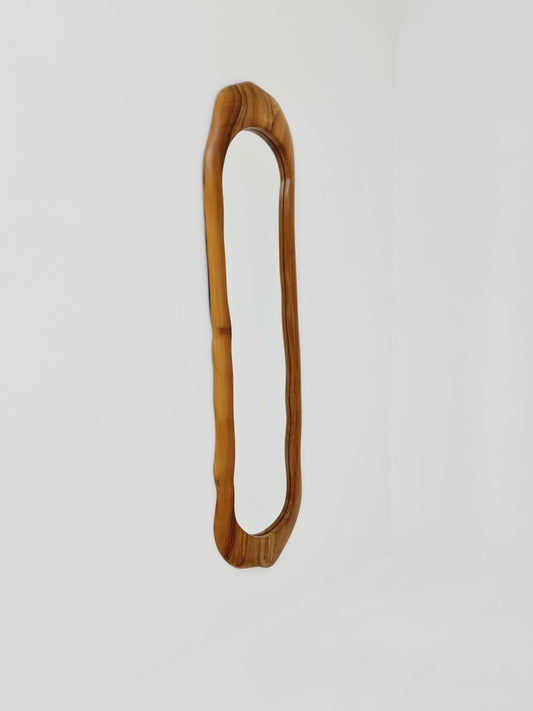 Rare Mid century Vintage Walnut wall mirror, 1970s