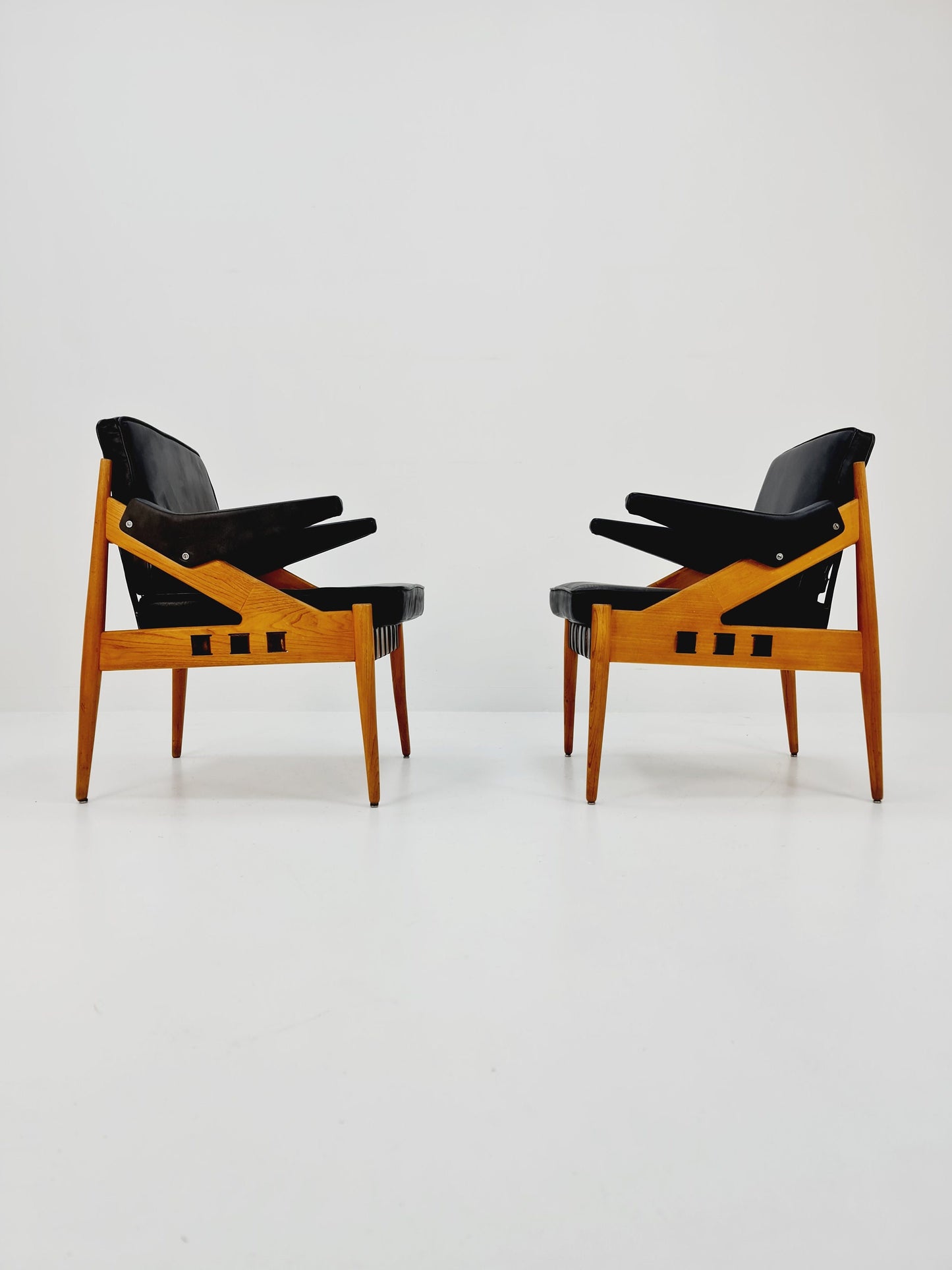 Mid century easy lounge chairs by Egon Eiermann For Wilde & spieth, 1950s, Set of 2