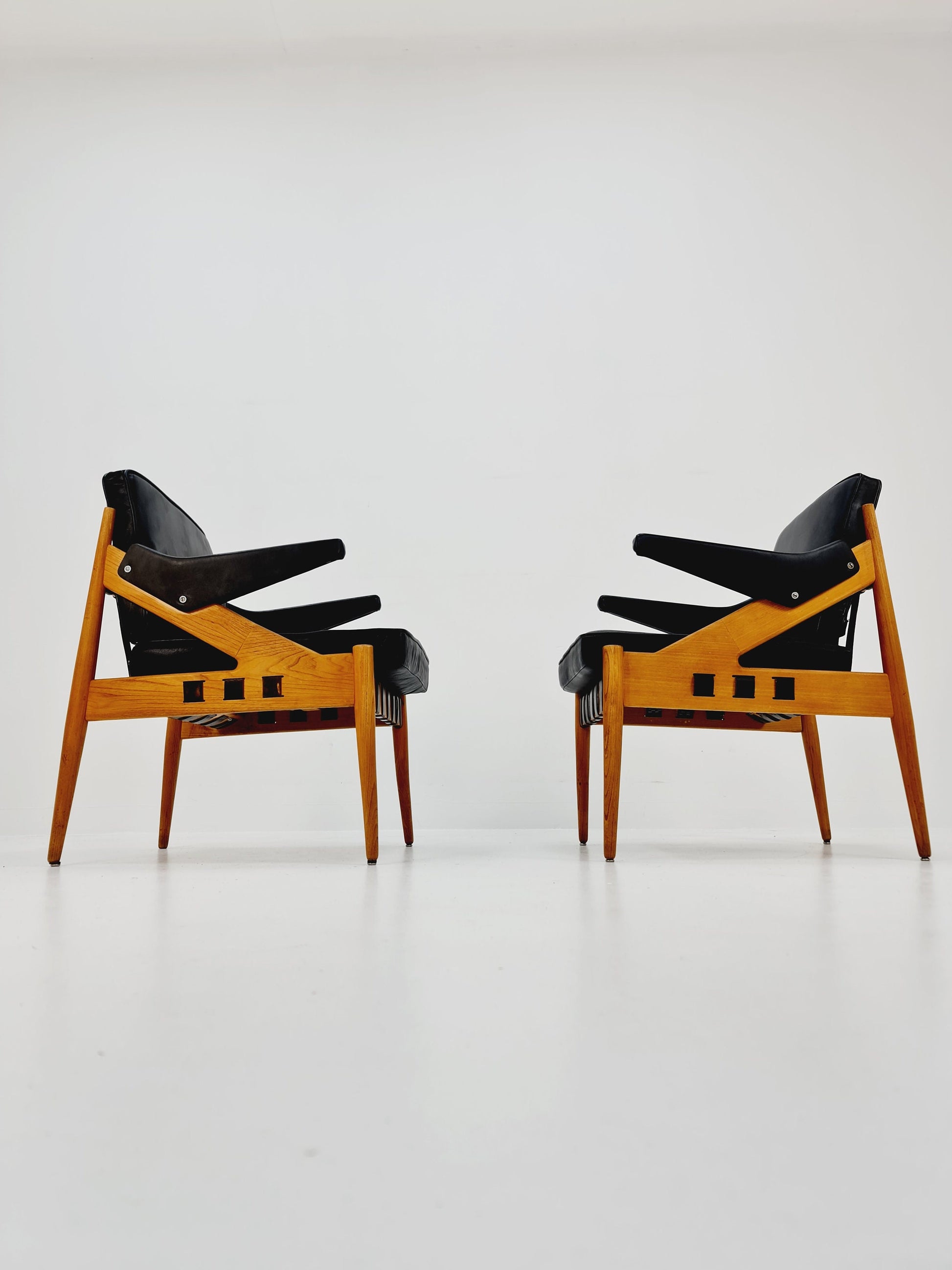 Mid century easy lounge chairs by Egon Eiermann For Wilde & spieth, 1950s, Set of 2