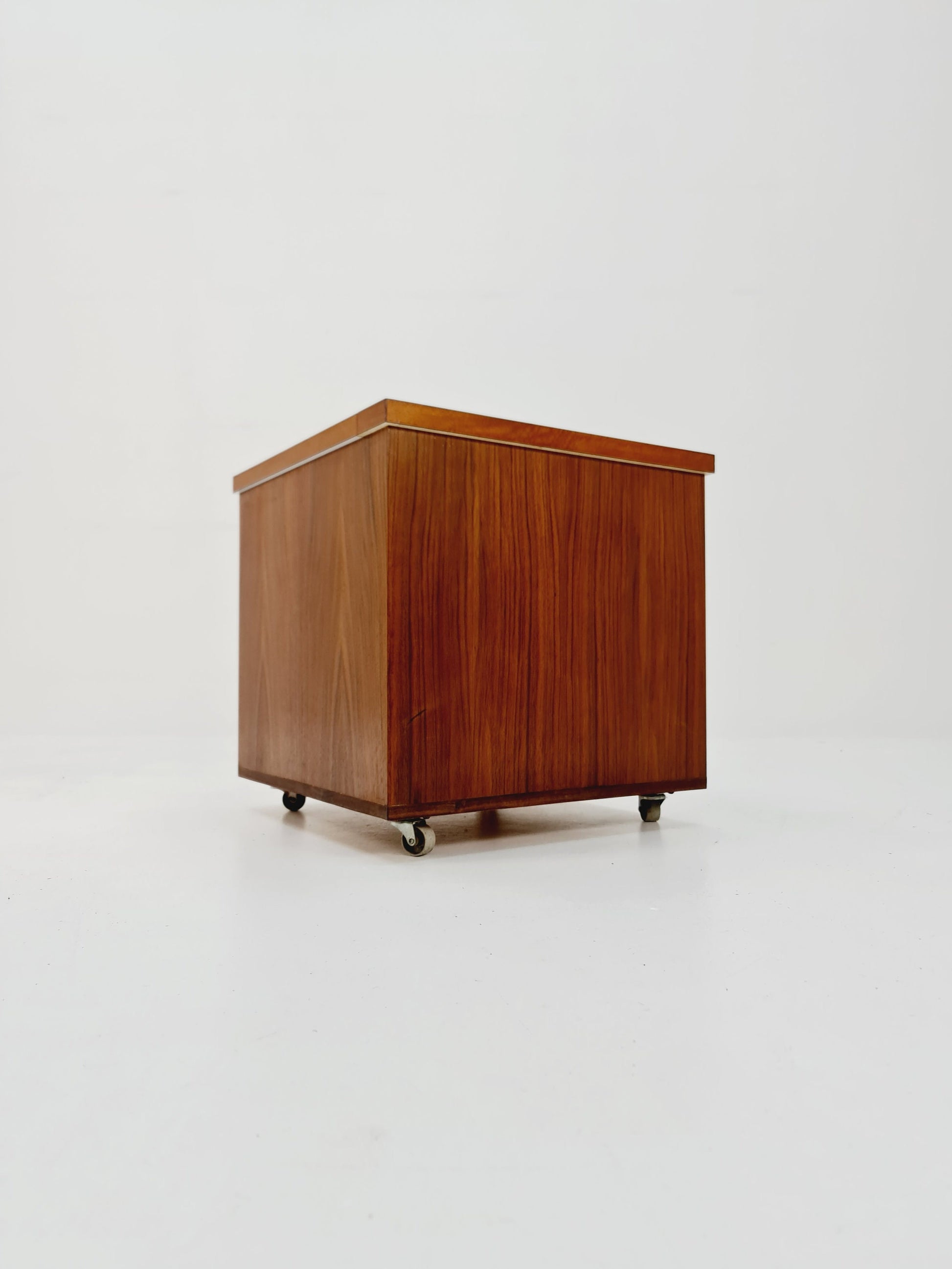 Super rare German mid century bar cart trolley in teak and beech, 1960s