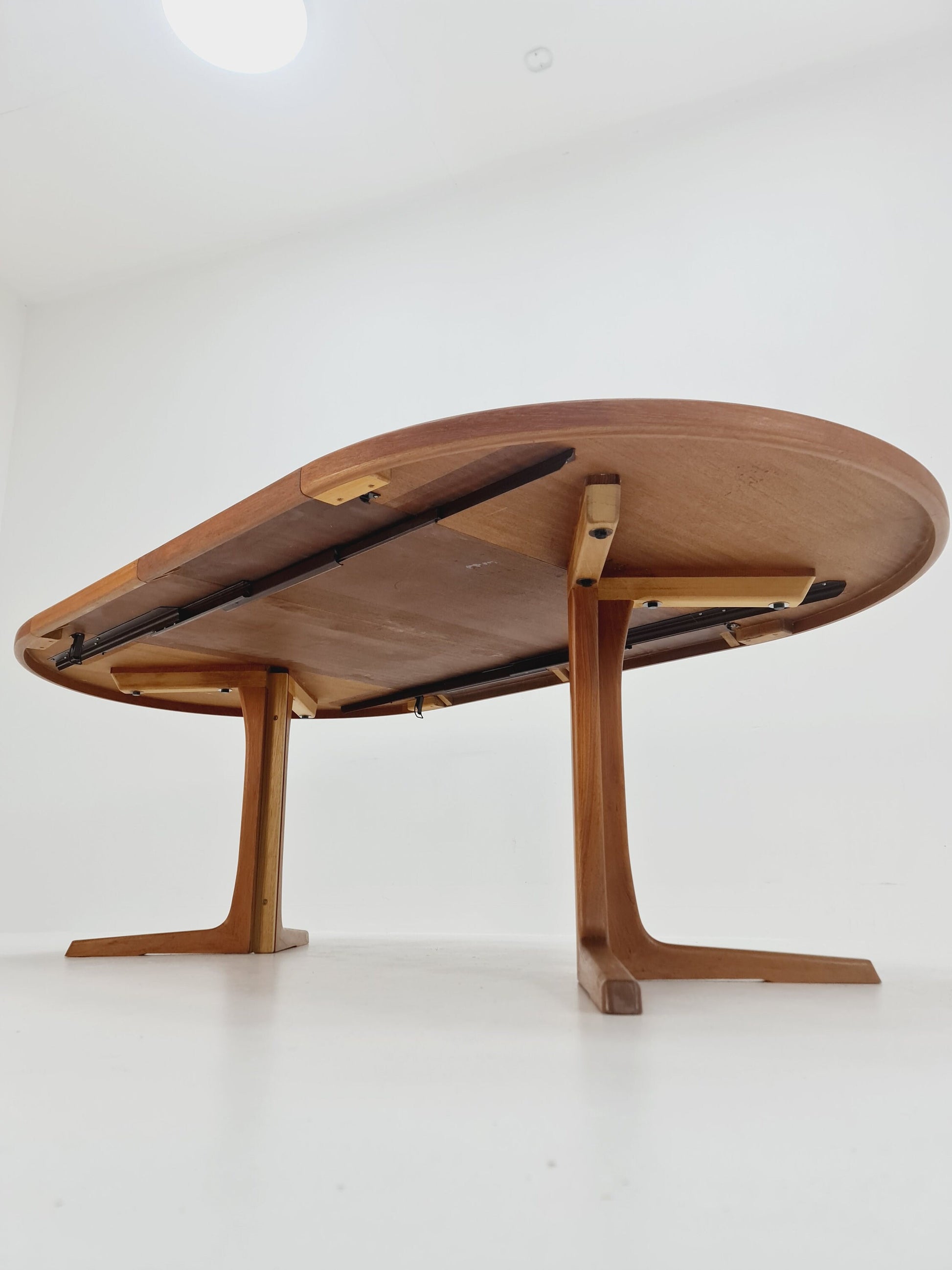 Mid century extendable Danish Modern Teak dining table by Glostrup , 1970s