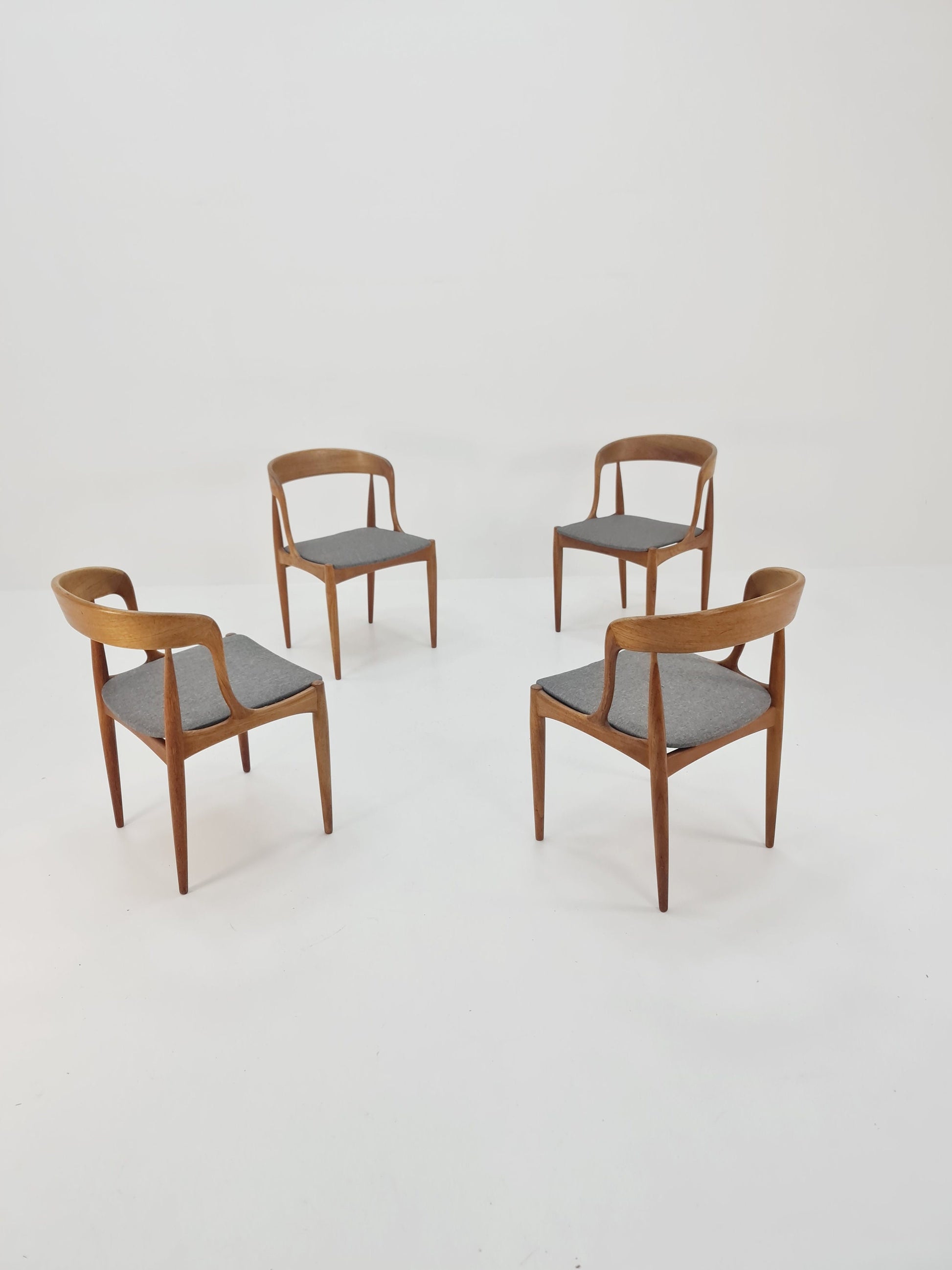 Vintage Danish teak dining charis by johannes Andersen for Uldum Mobelfabrik , 1960s, set of 4