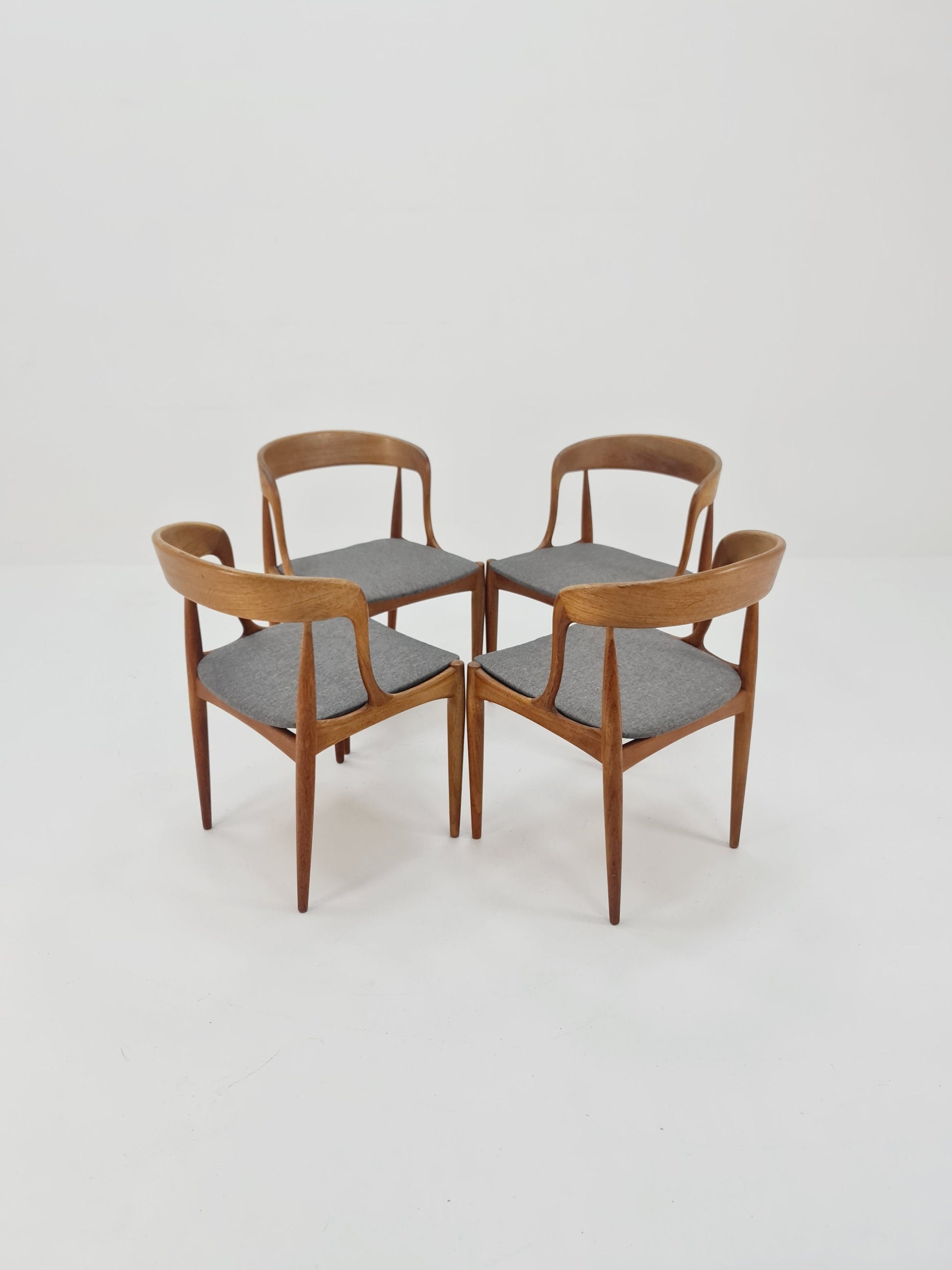 Vintage Danish teak dining charis by johannes Andersen for Uldum Mobelfabrik , 1960s, set of 4