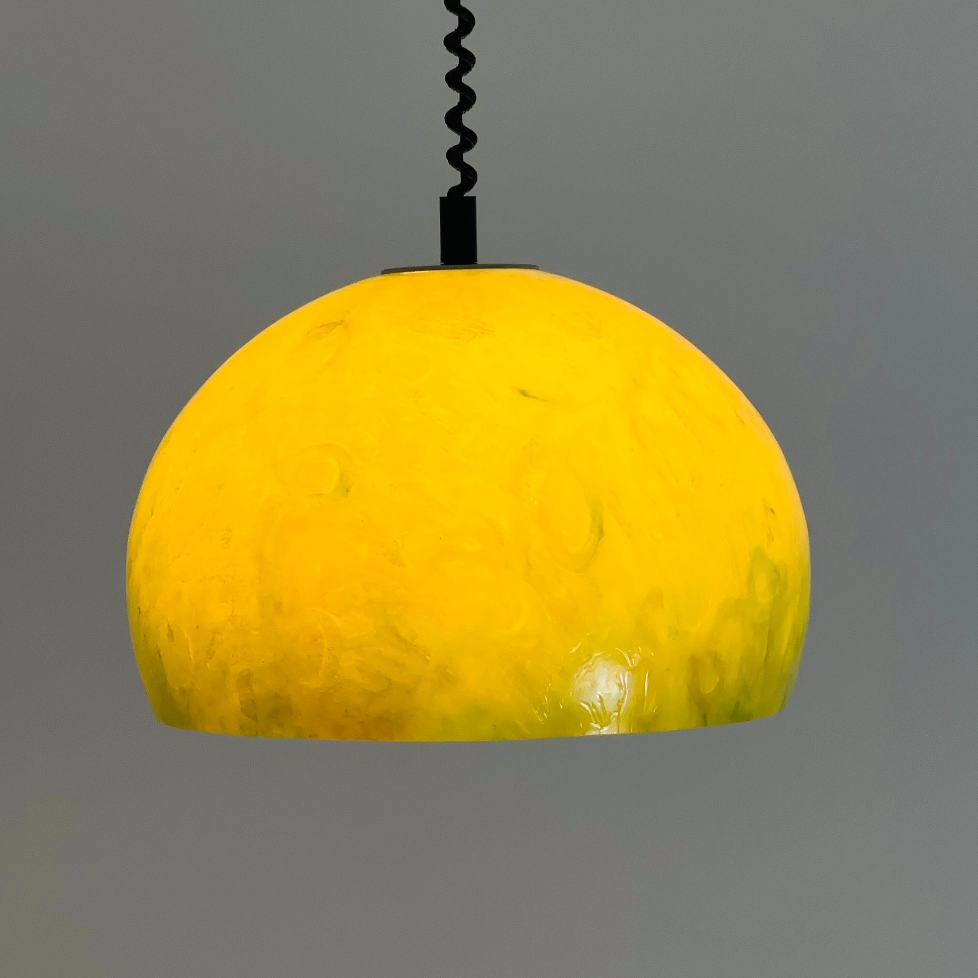 space age pendant lamp by Harvey Guzzini for Meblo Italy 1980s