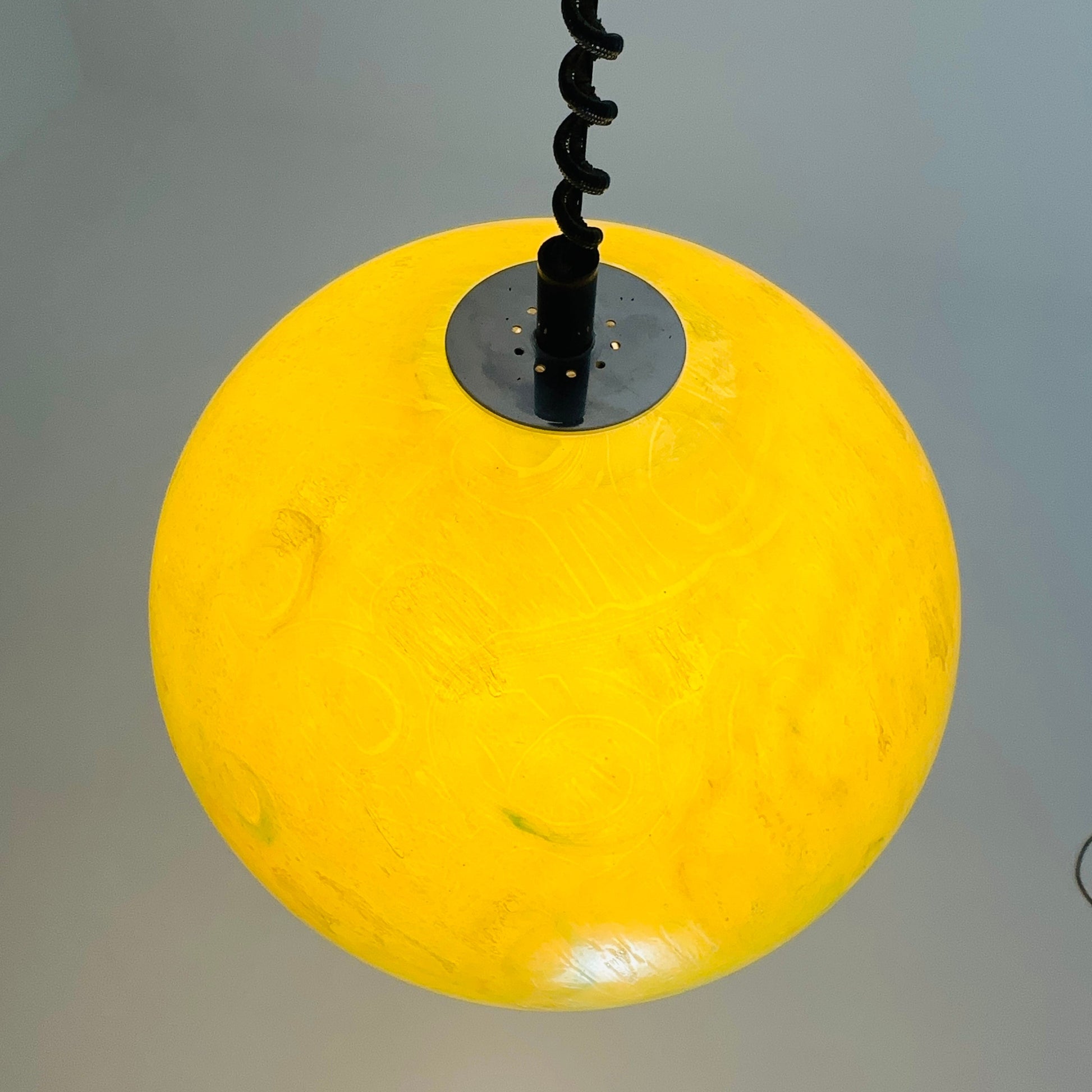 space age pendant lamp by Harvey Guzzini for Meblo Italy 1980s