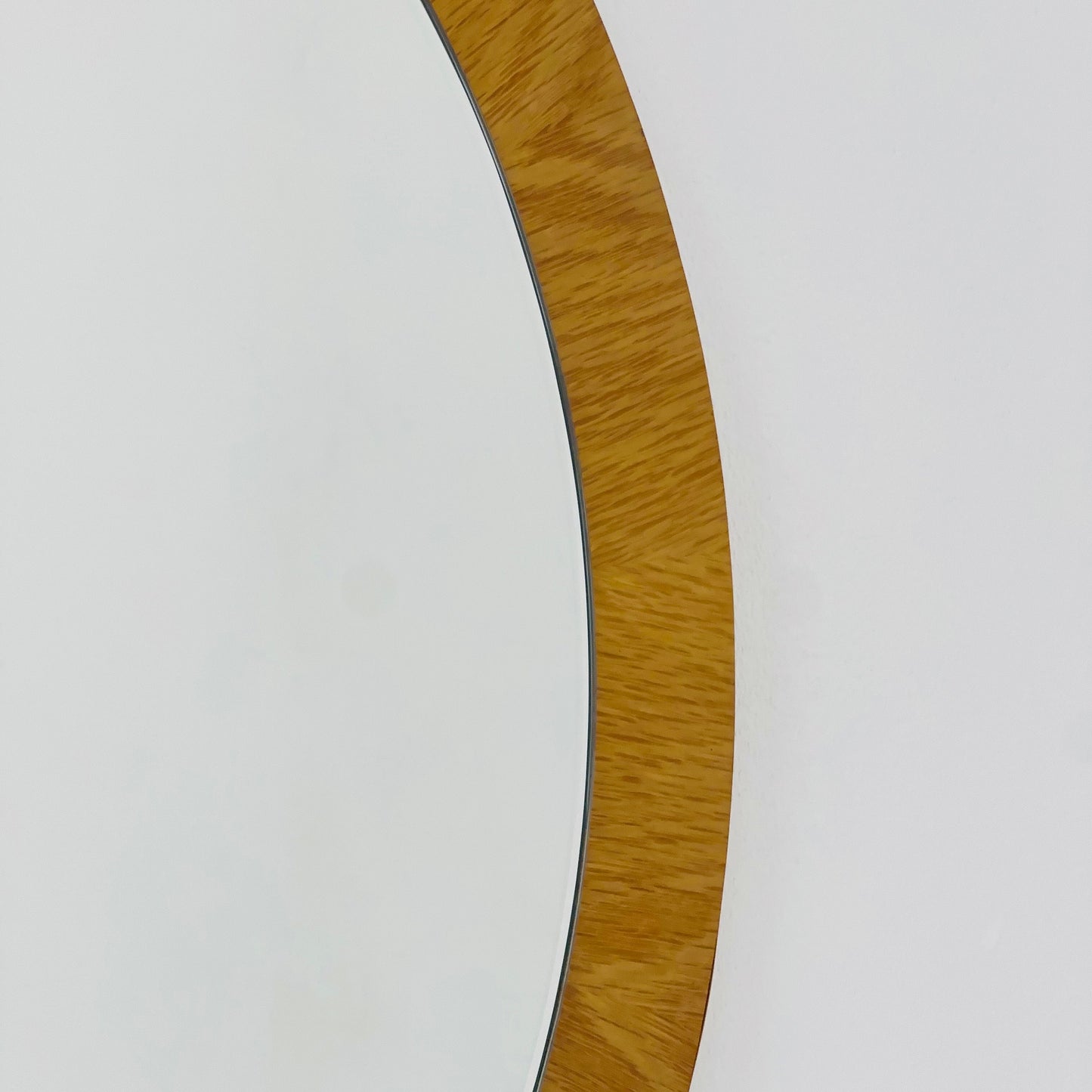 Mid century wooden round wall mirror 1960s Germany