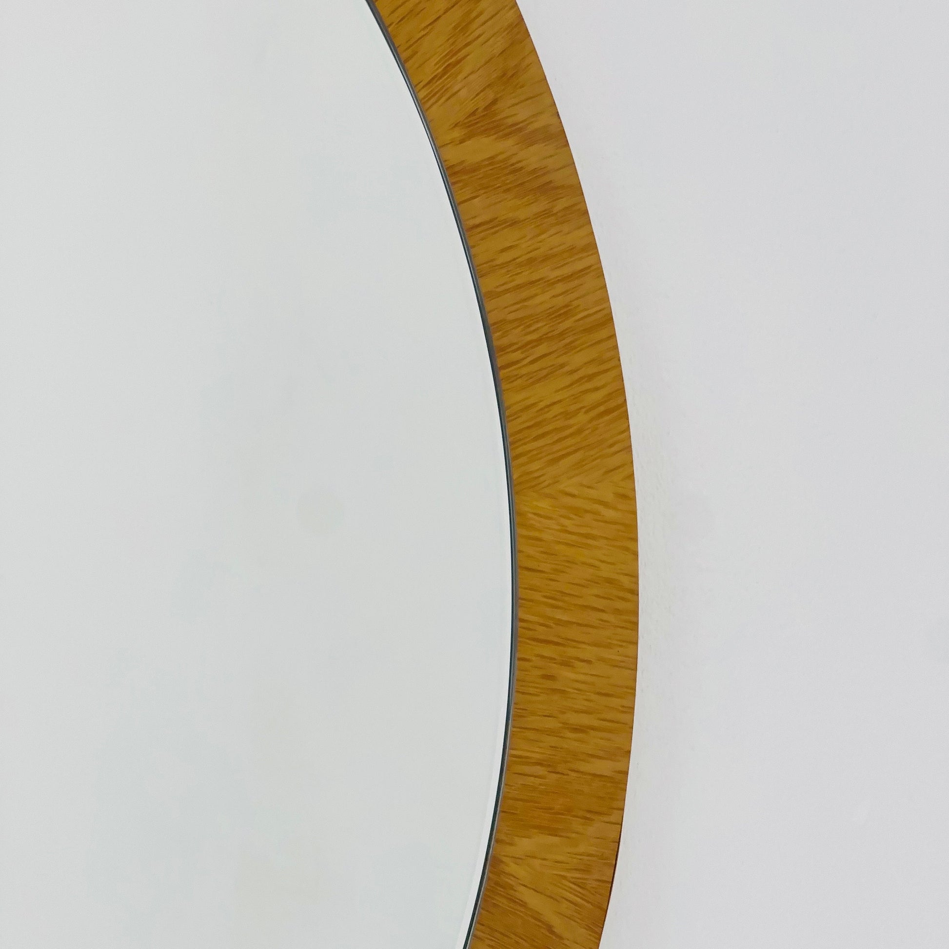 Mid century wooden round wall mirror 1960s Germany