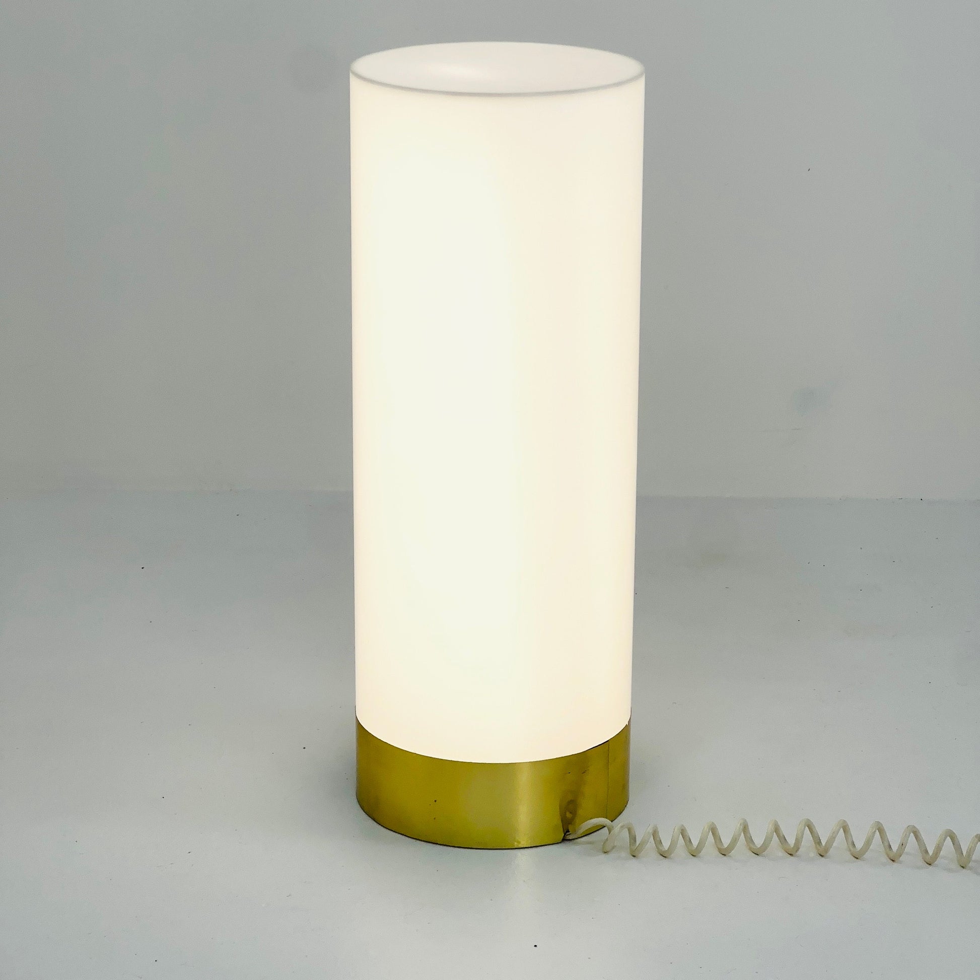 space age white plexiglass floor lamp Germany 1980s
