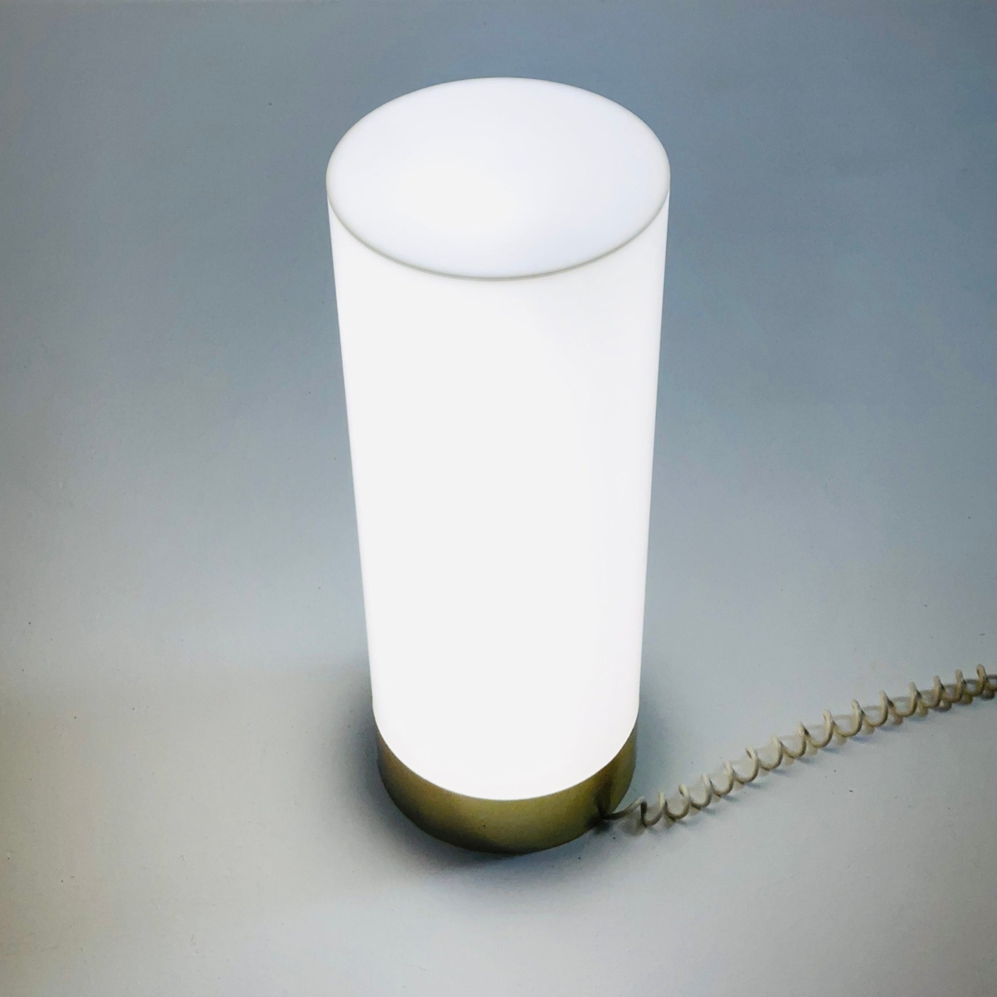 space age white plexiglass floor lamp Germany 1980s
