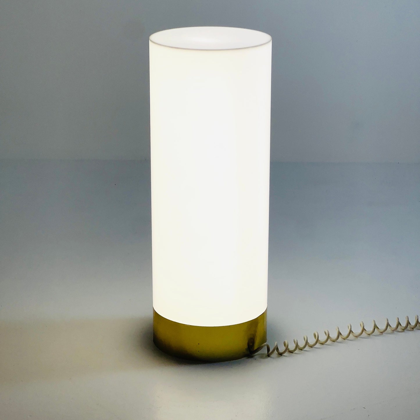 space age white plexiglass floor lamp Germany 1980s