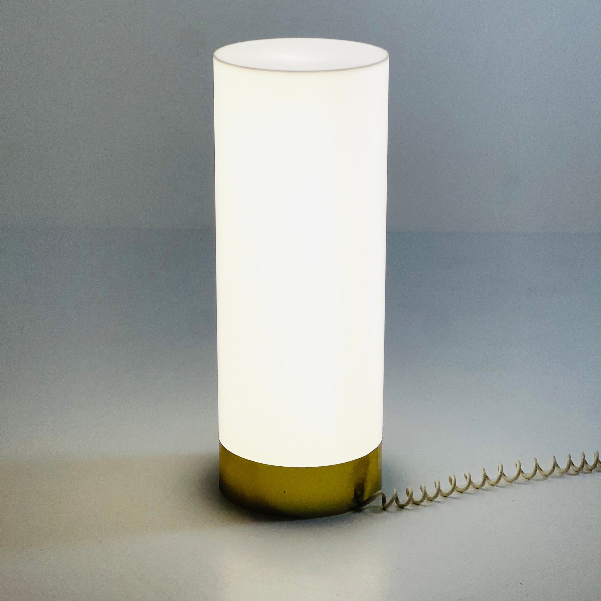 space age white plexiglass floor lamp Germany 1980s