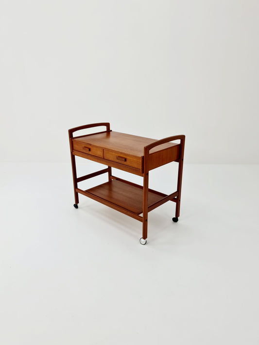 Vintage mid century danish trolley in solid teak/ bar cart By Salling Stolefabrik, 1960s
