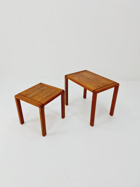 Midcentury Danish Solid teak nesting tables/ side tables by Salling stolefabriik Möbler, 1960s