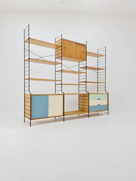 Mid century String shelf-system, bookcase Eshe by WHB Germany, 1950s