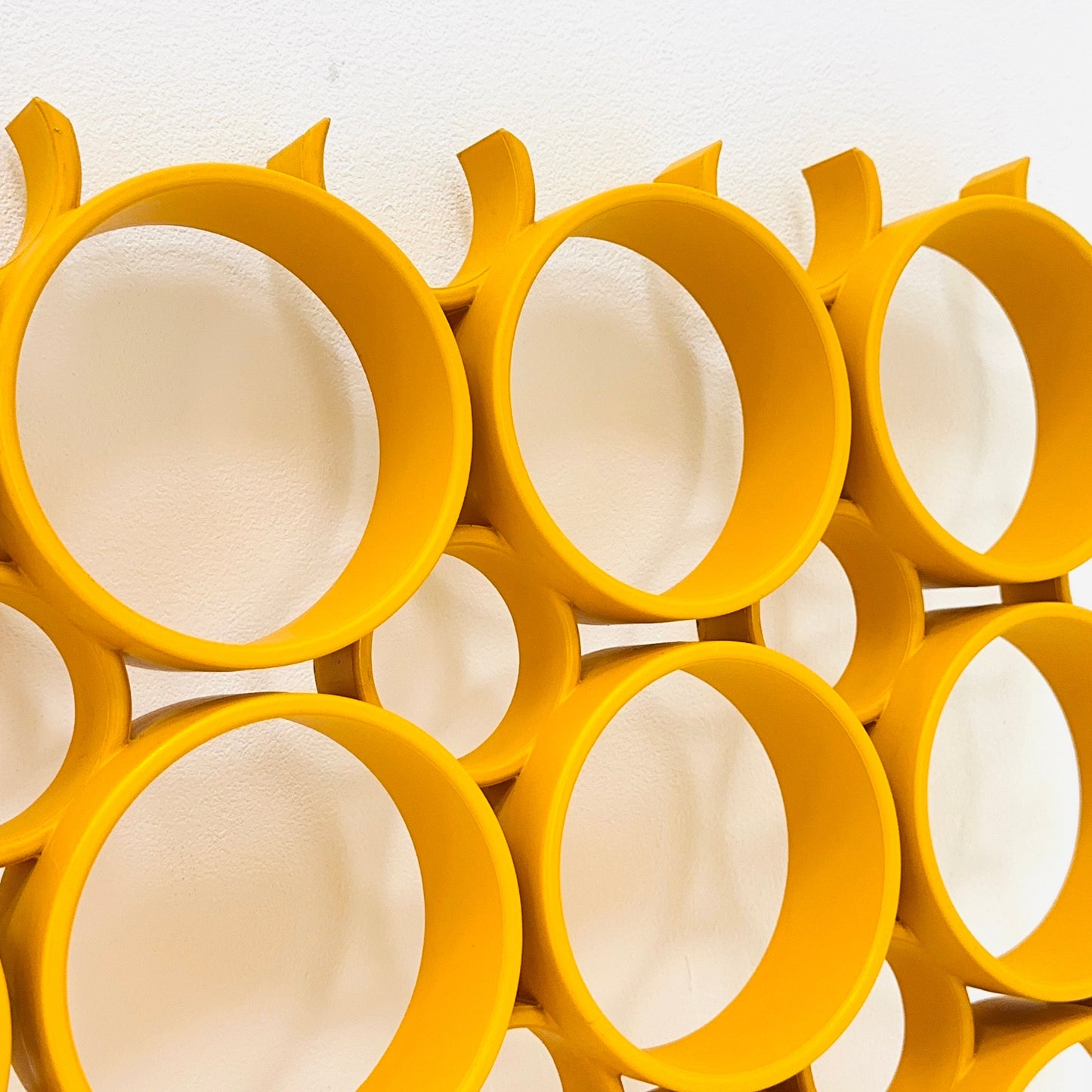 Set of 4 space age Yellow Plastic Wall or Ceiling Panels Switzerland 1970s