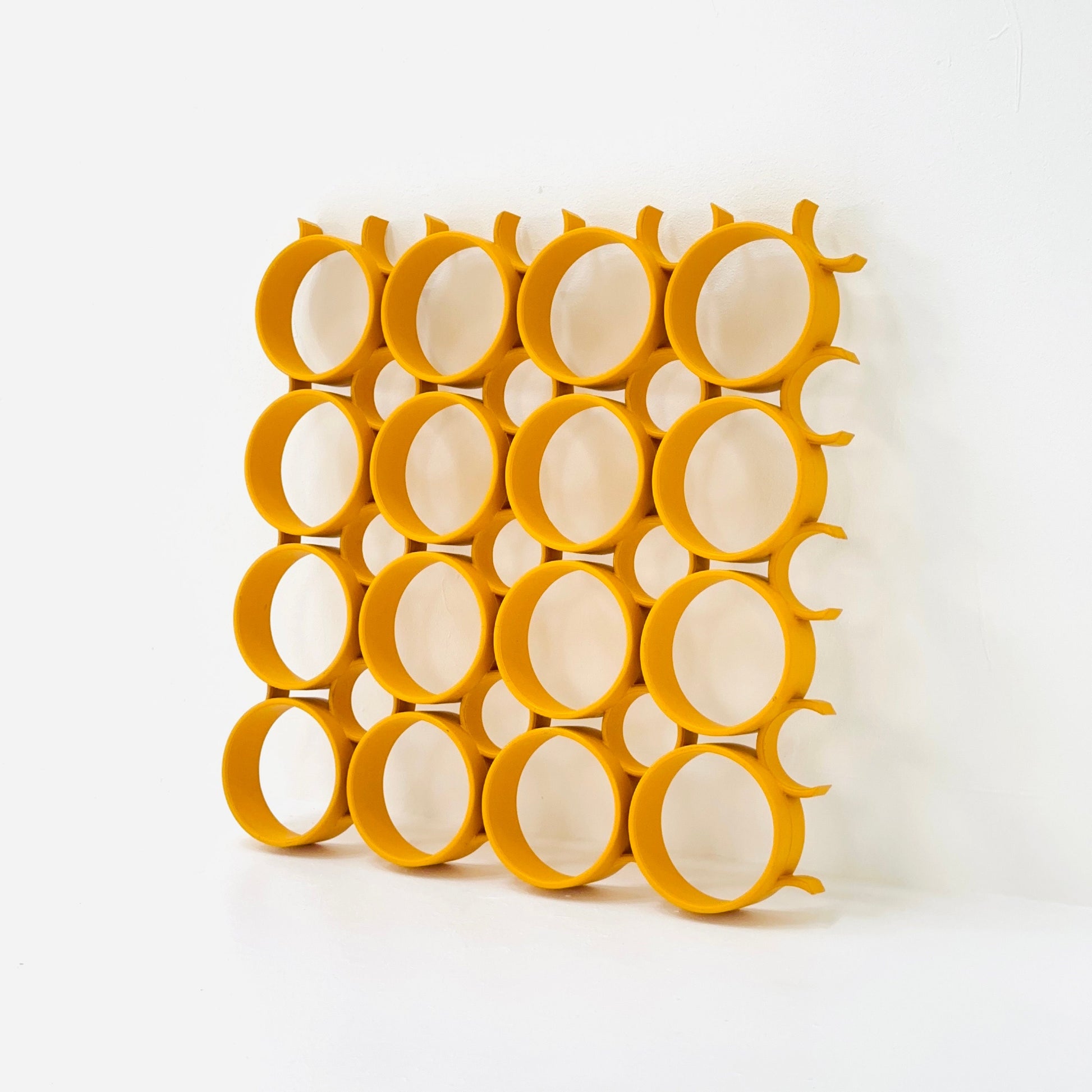 Set of 4 space age Yellow Plastic Wall or Ceiling Panels Switzerland 1970s