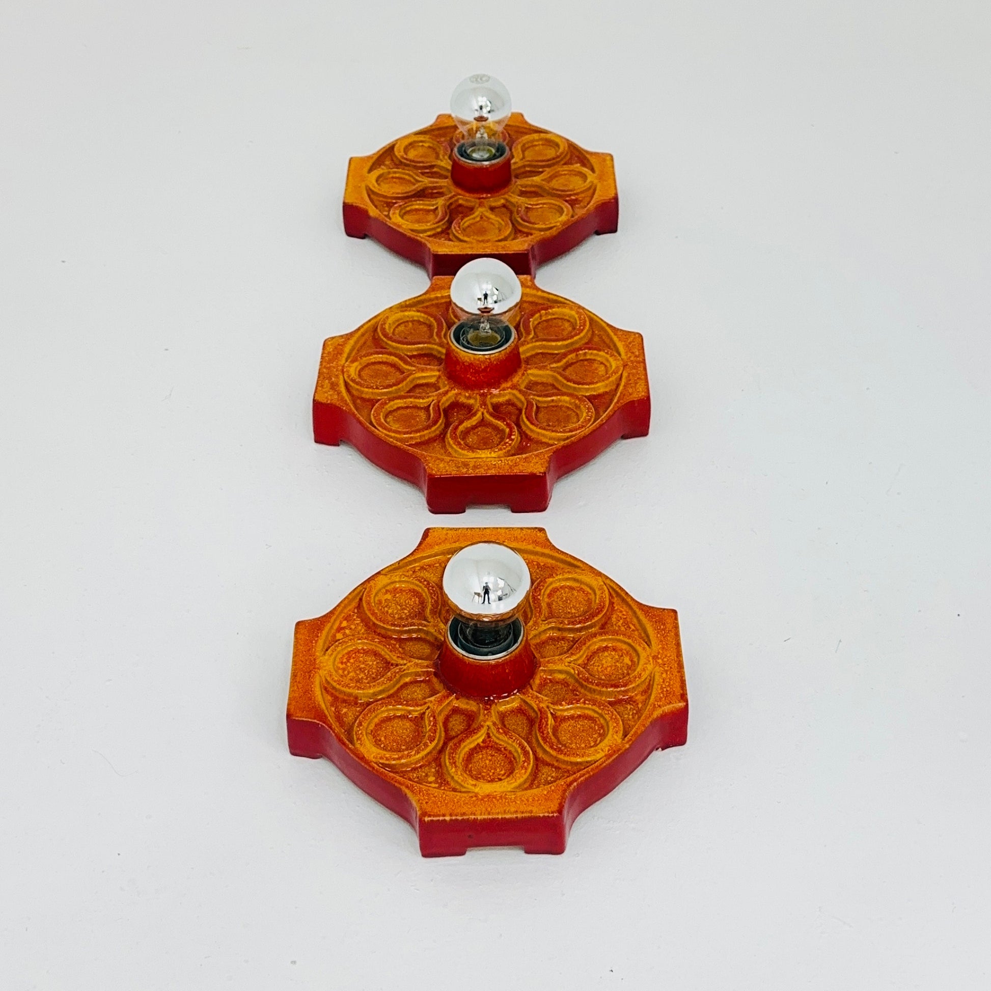1 of 3 Fat Lava Ceramic Sconce from Hustadt Leuchten, 1970s Germany