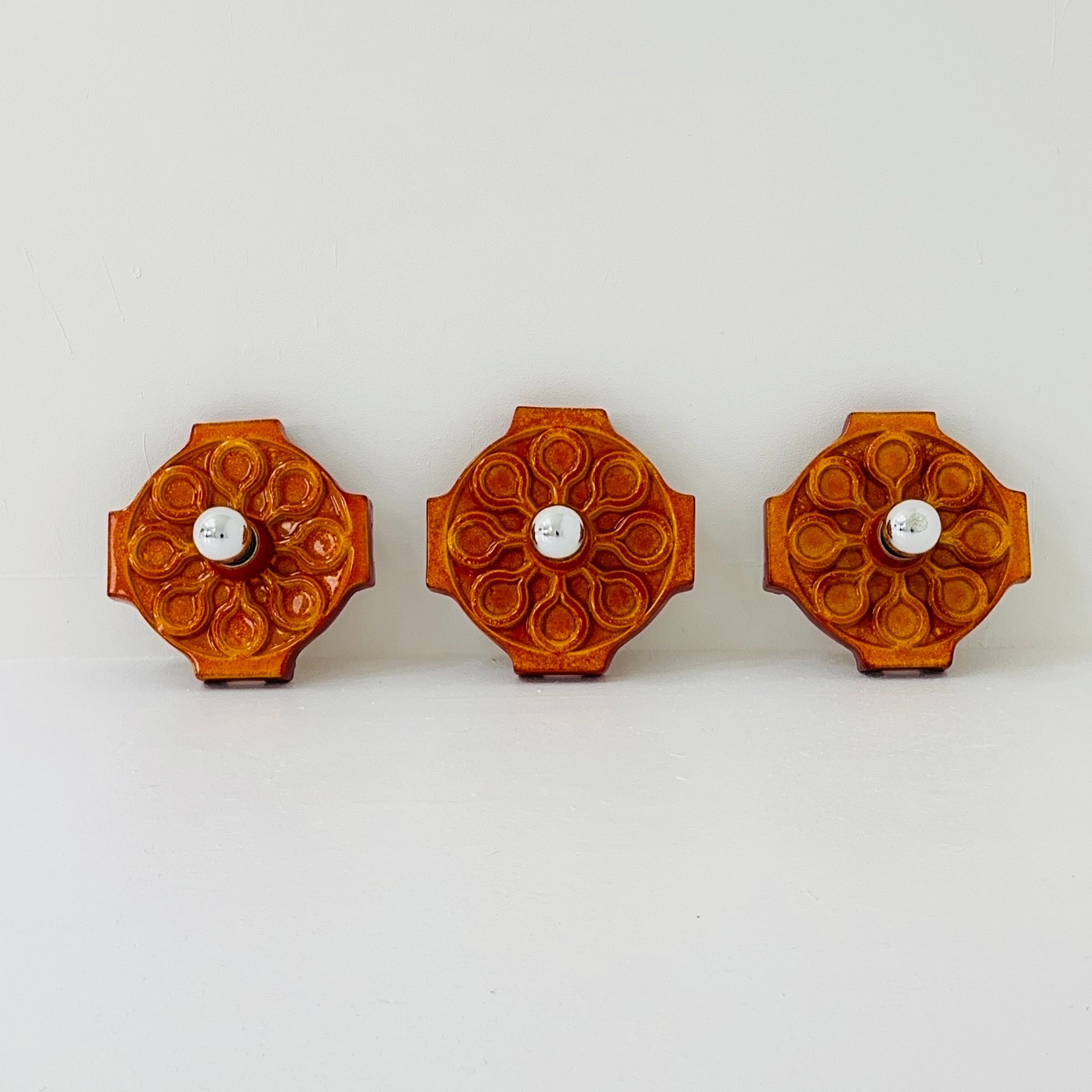 1 of 3 Fat Lava Ceramic Sconce from Hustadt Leuchten, 1970s Germany