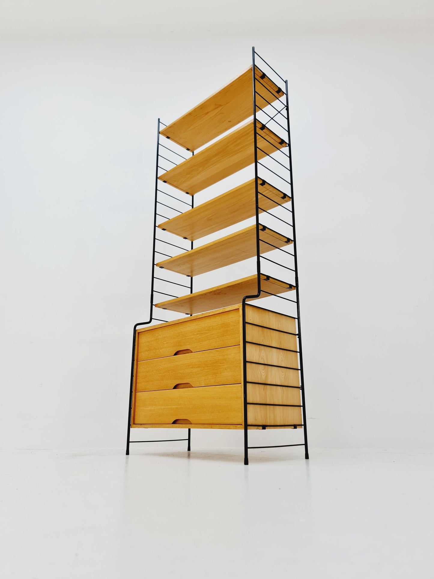 Freestanding vintage string bookshelf in Eshe , 1950s by WHB Germnay