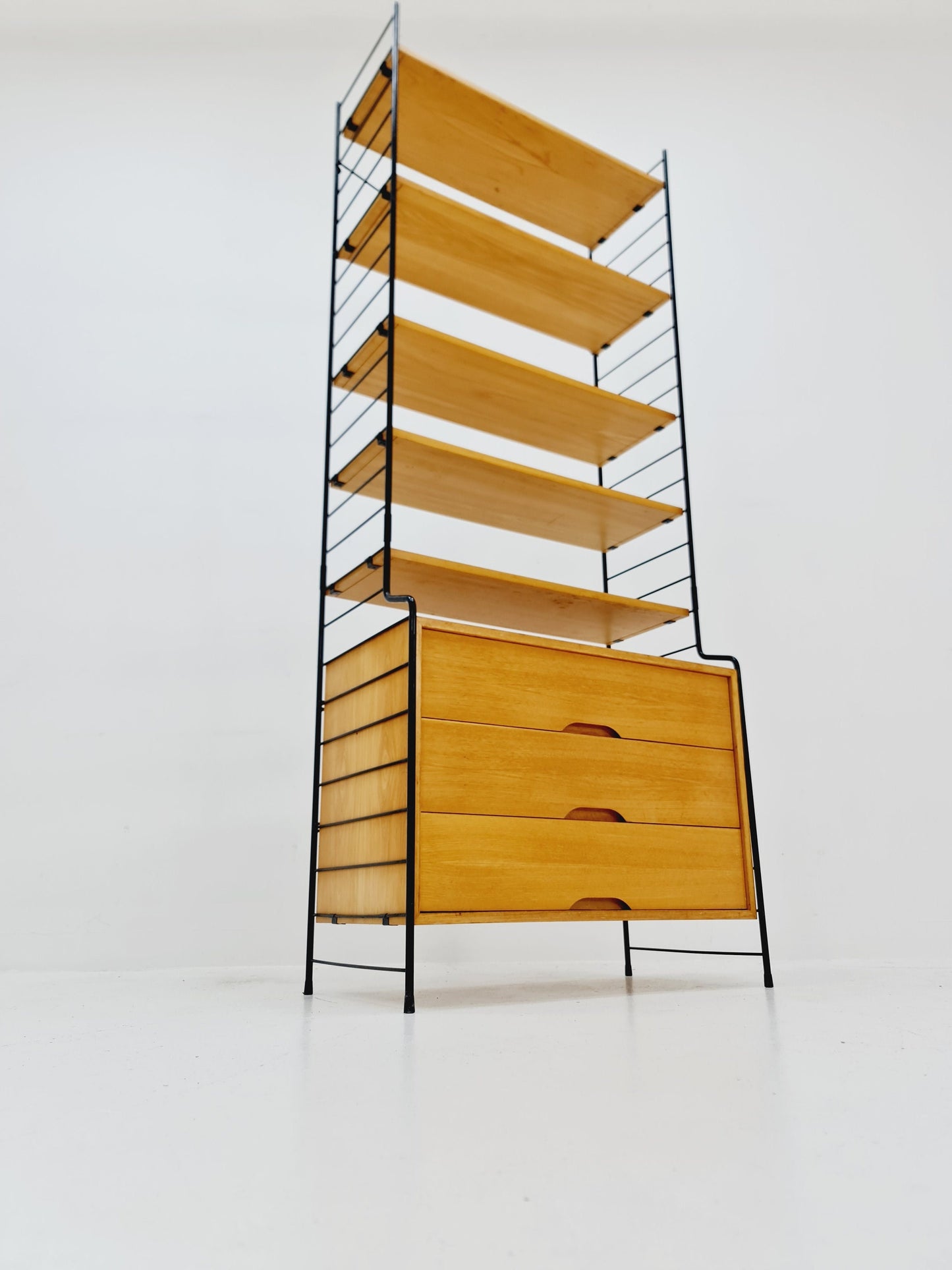 Freestanding vintage string bookshelf in Eshe , 1950s by WHB Germnay