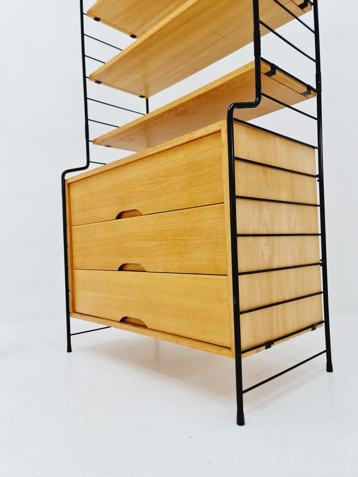 Freestanding vintage string bookshelf in Eshe , 1950s by WHB Germnay