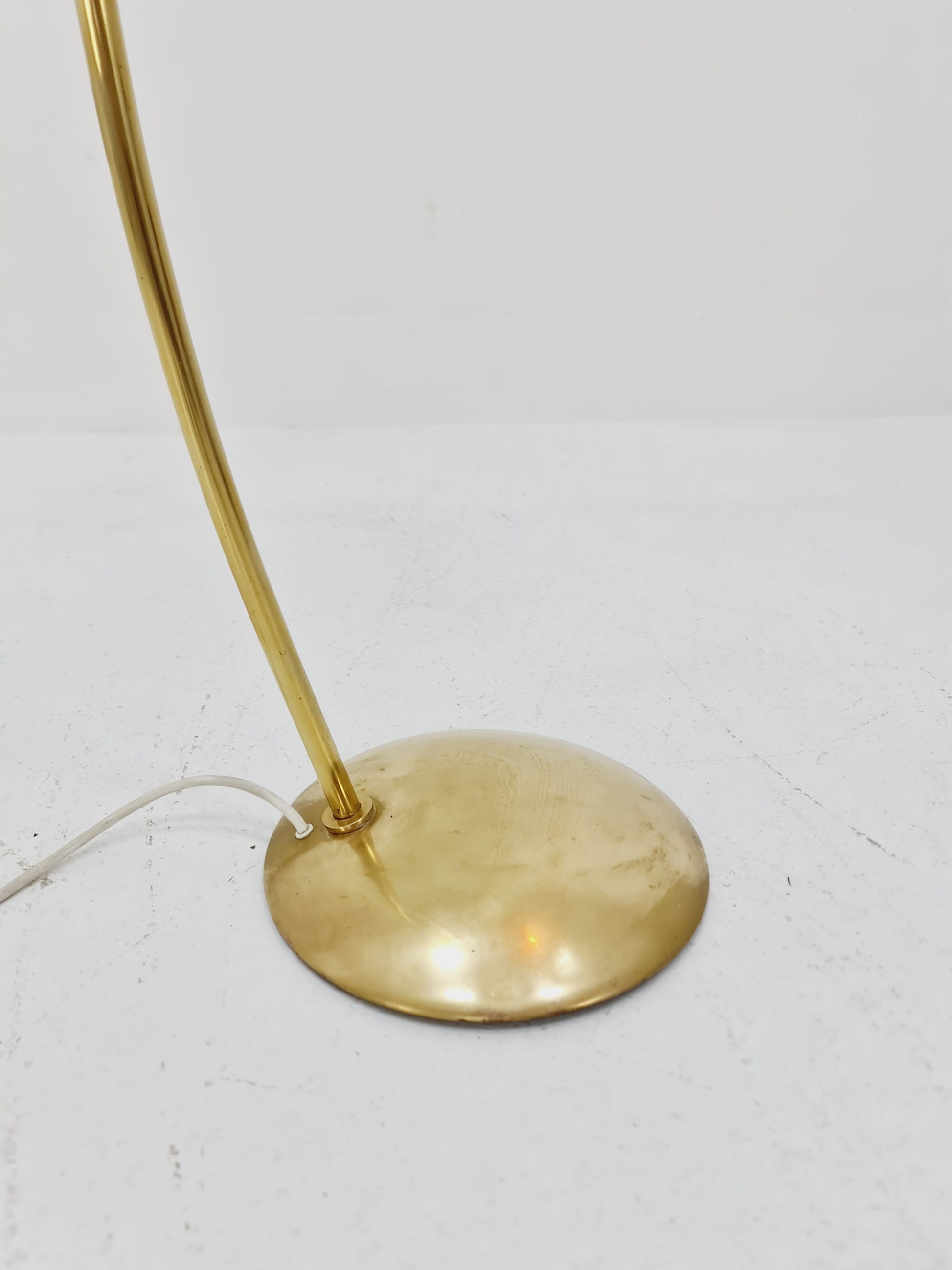 Mid century brass German arc floor Flex lamp By München Werkstätten, 1960s