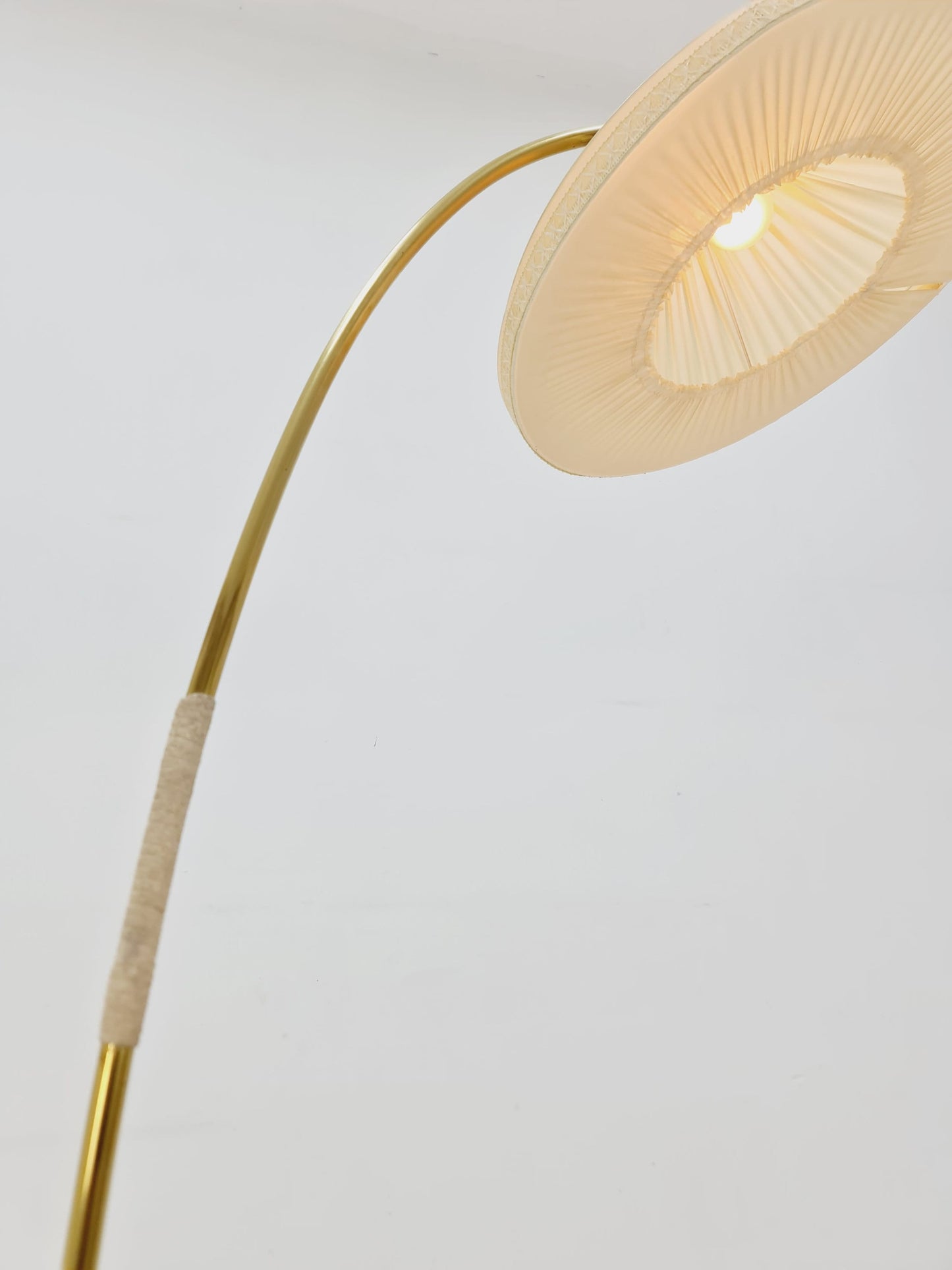 Mid century brass German arc floor Flex lamp By München Werkstätten, 1960s
