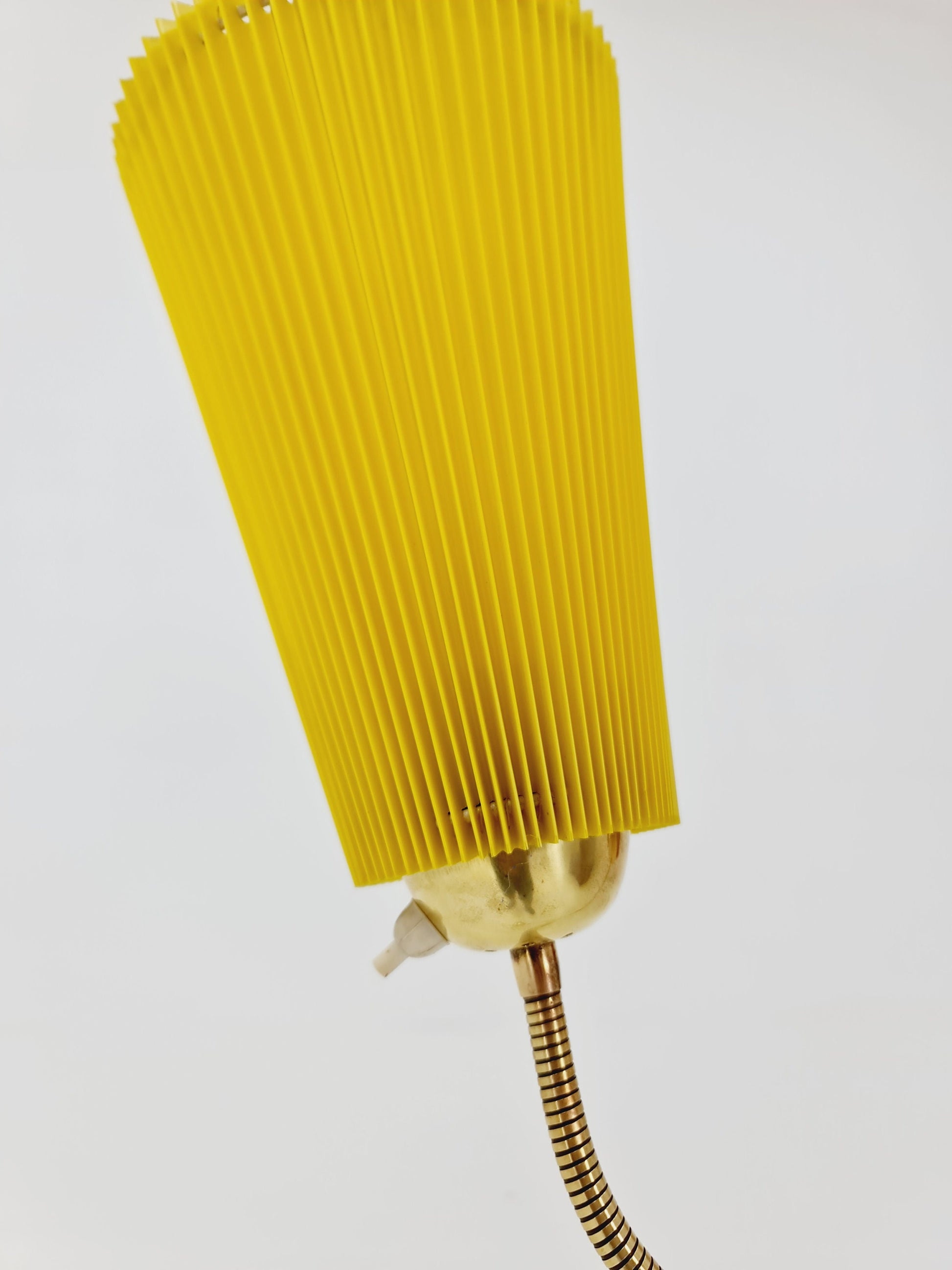 Mid century brass German Arc floor lamp with flex arms, 1960s