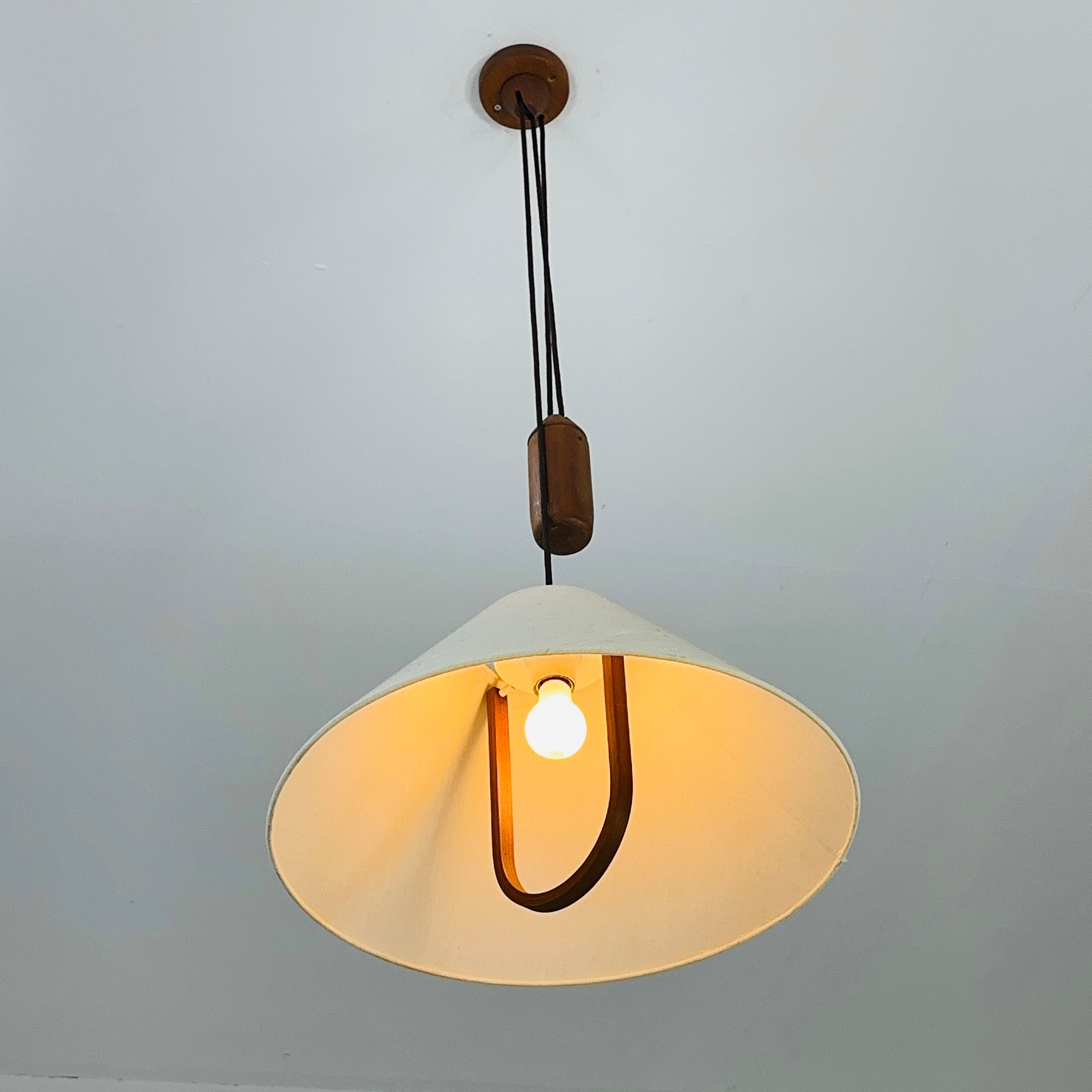 mid century Danish adjustable pendant lamp by DOMUS , 1970S Denmark