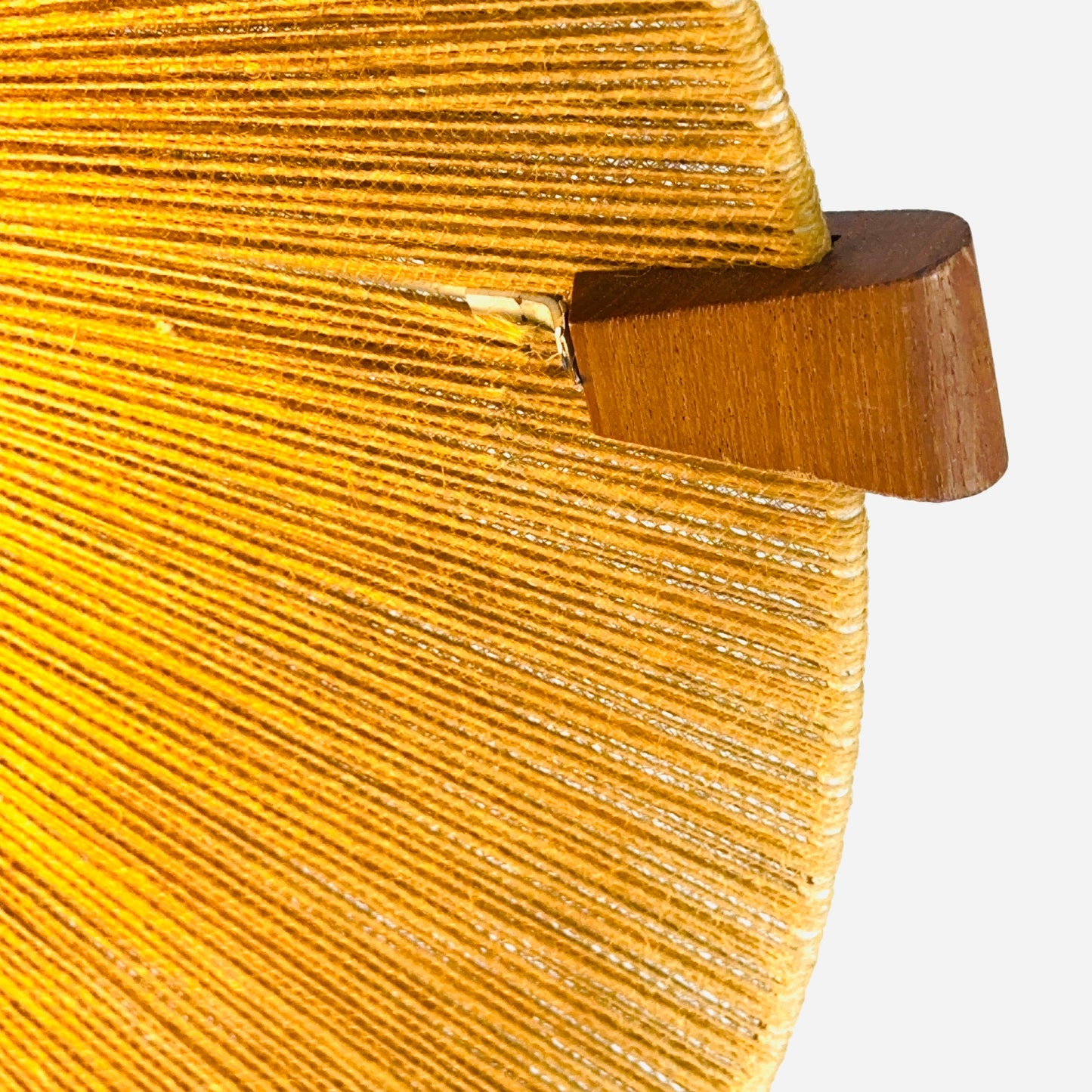 Mid-Century Modern raffia bast and teak pendant lamp by Temde Denmark, 1960s
