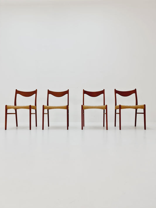 MidCentury Danish Teak Dining Chairs Arne Wahl Iversen 1960s, set of 4