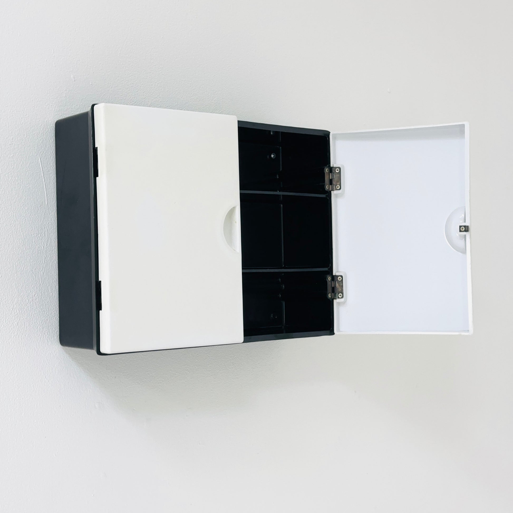 mid century white and black bathroom medicine cabinet west Germany 1960s