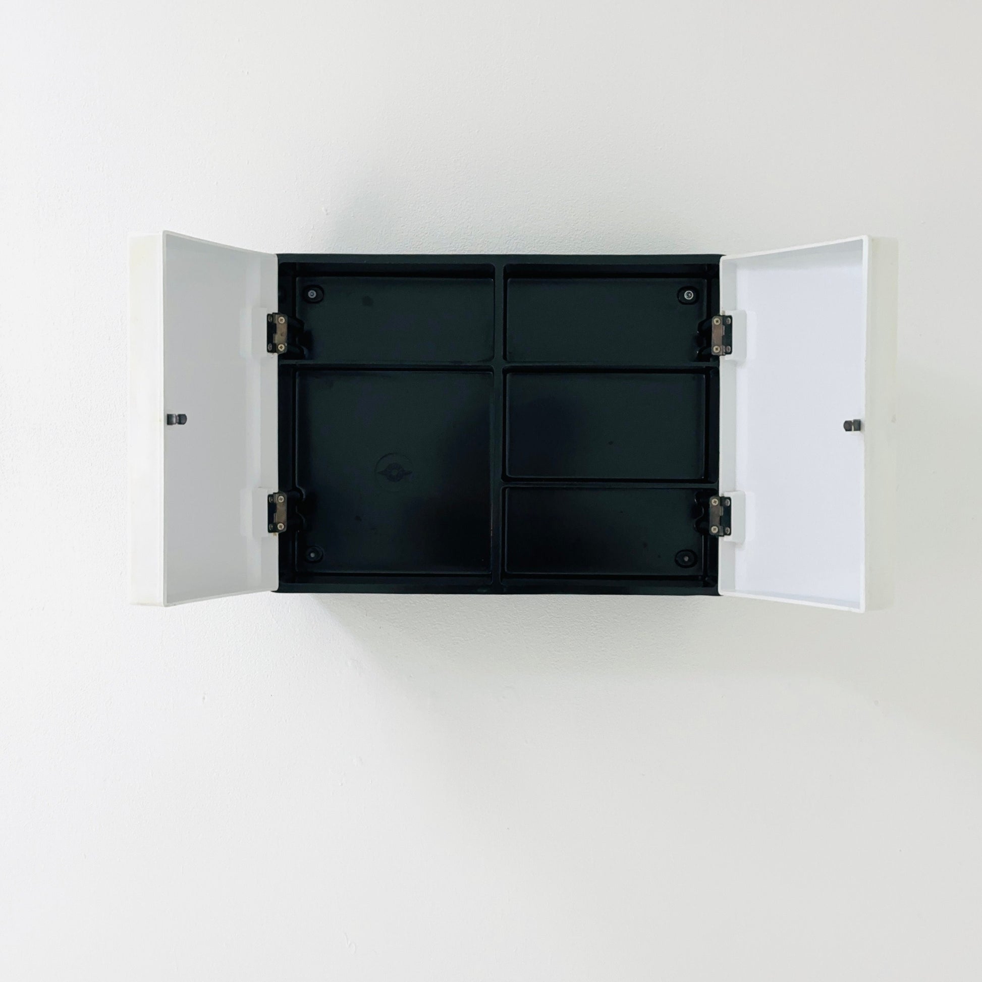 mid century white and black bathroom medicine cabinet west Germany 1960s