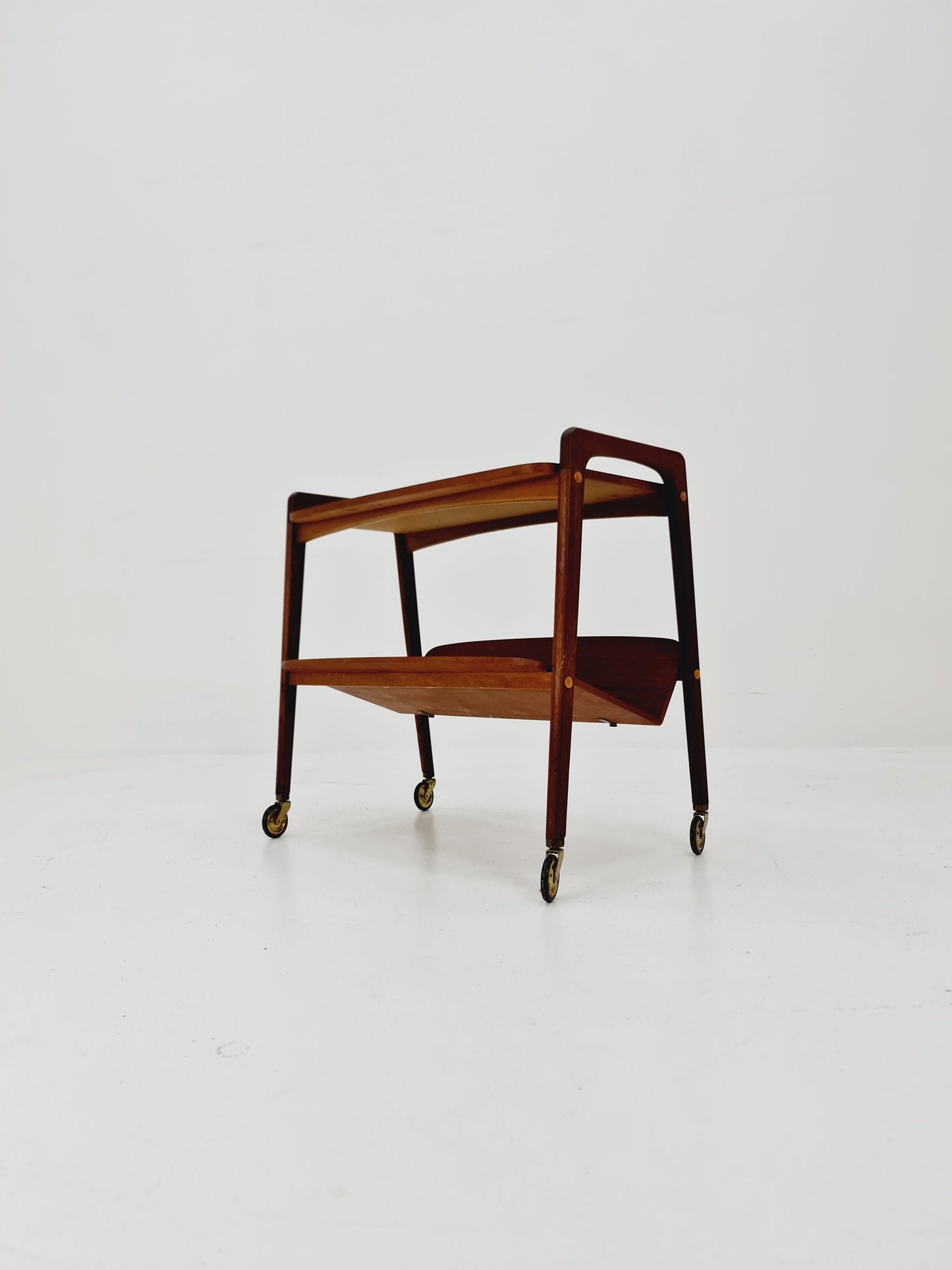 Midcentury Teak Vintage Side table/ Bedside table/ Night stand with News Paper shelf straight from the sixties By Opal