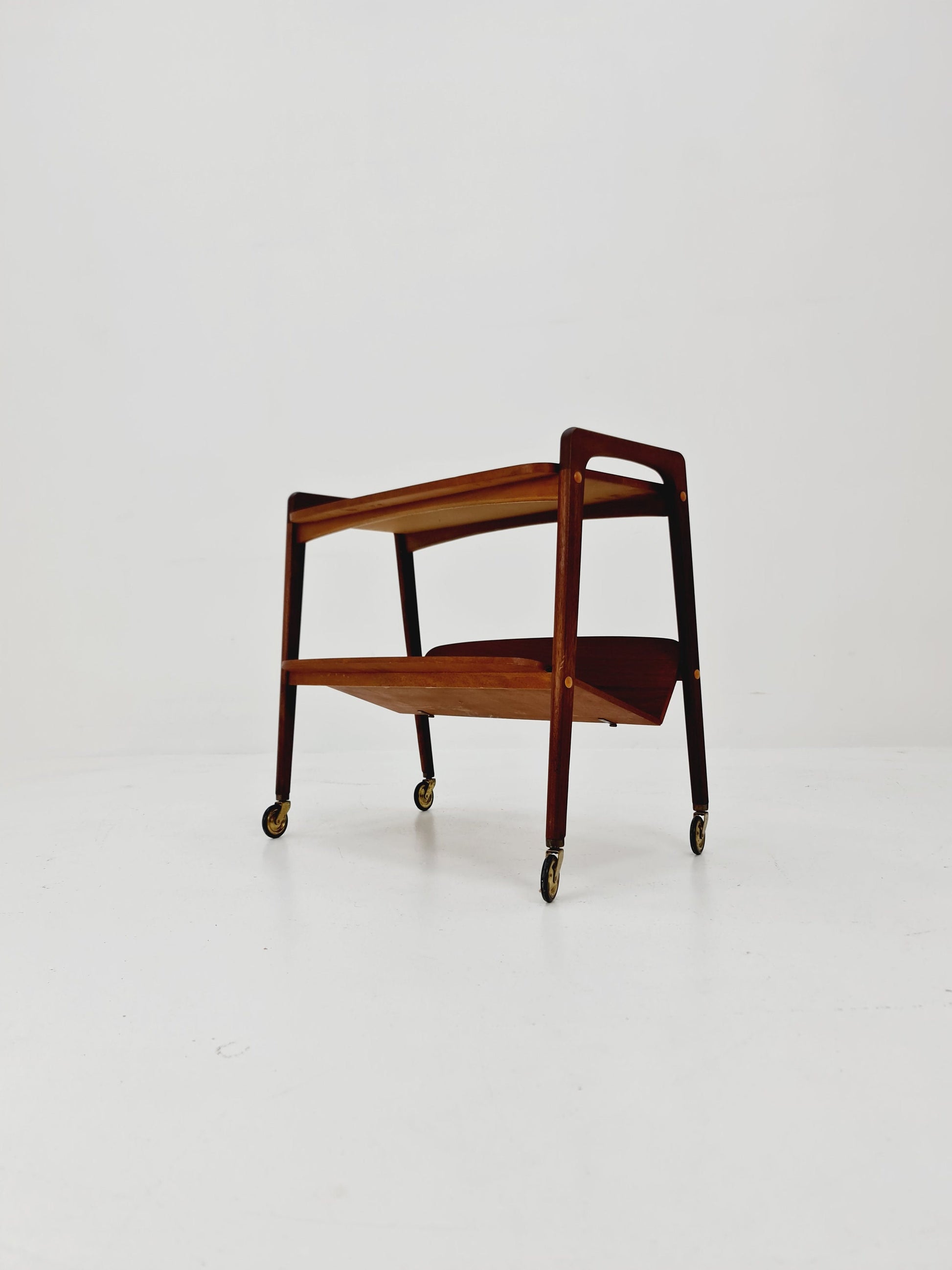 Midcentury Teak Vintage Side table/ Bedside table/ Night stand with News Paper shelf straight from the sixties By Opal