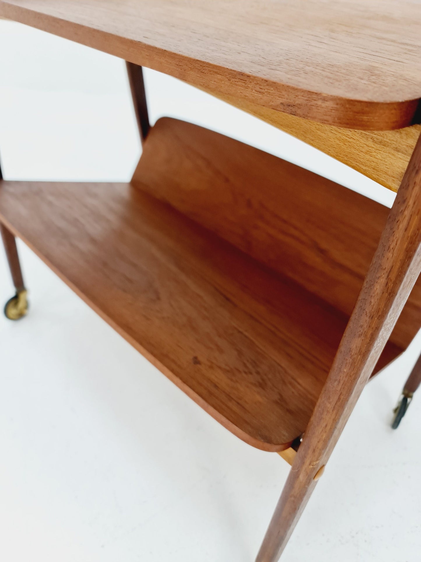 Midcentury Teak Vintage Side table/ Bedside table/ Night stand with News Paper shelf straight from the sixties By Opal