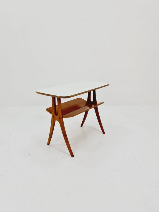 Midcentury Vintage Side table/ Bedside table/ with News Paper shelf By Carl Malmsten