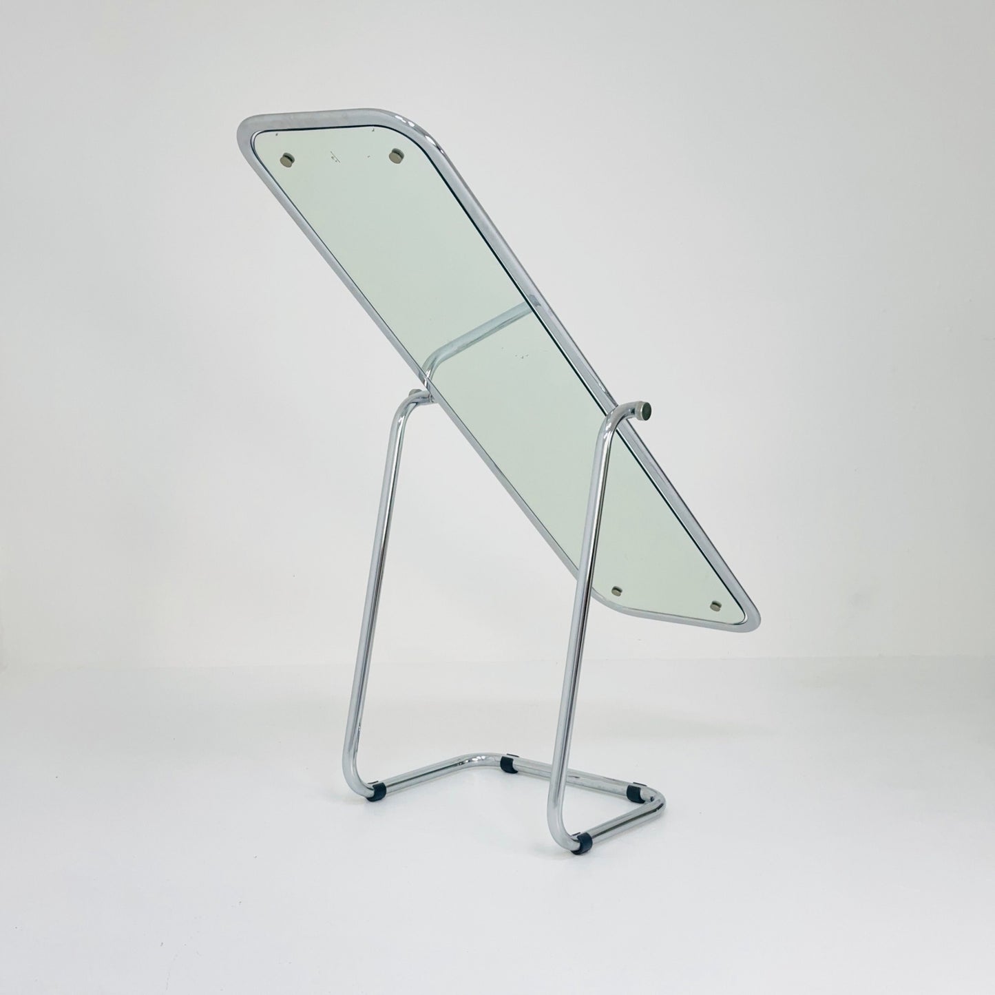 mid century chrome floor mirror 1980s Italy