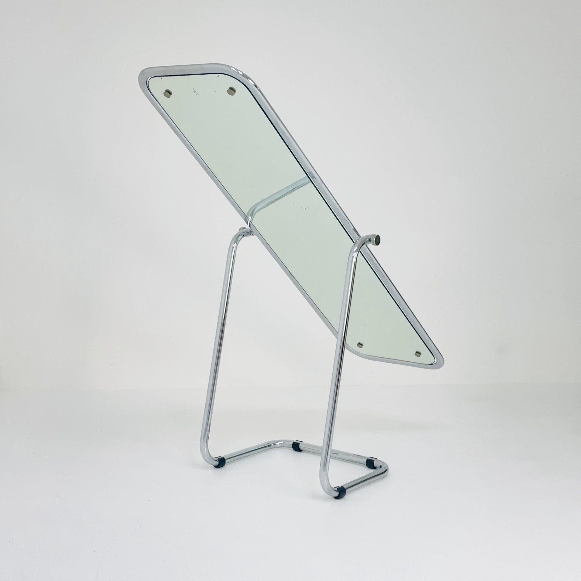 mid century chrome floor mirror 1980s Italy