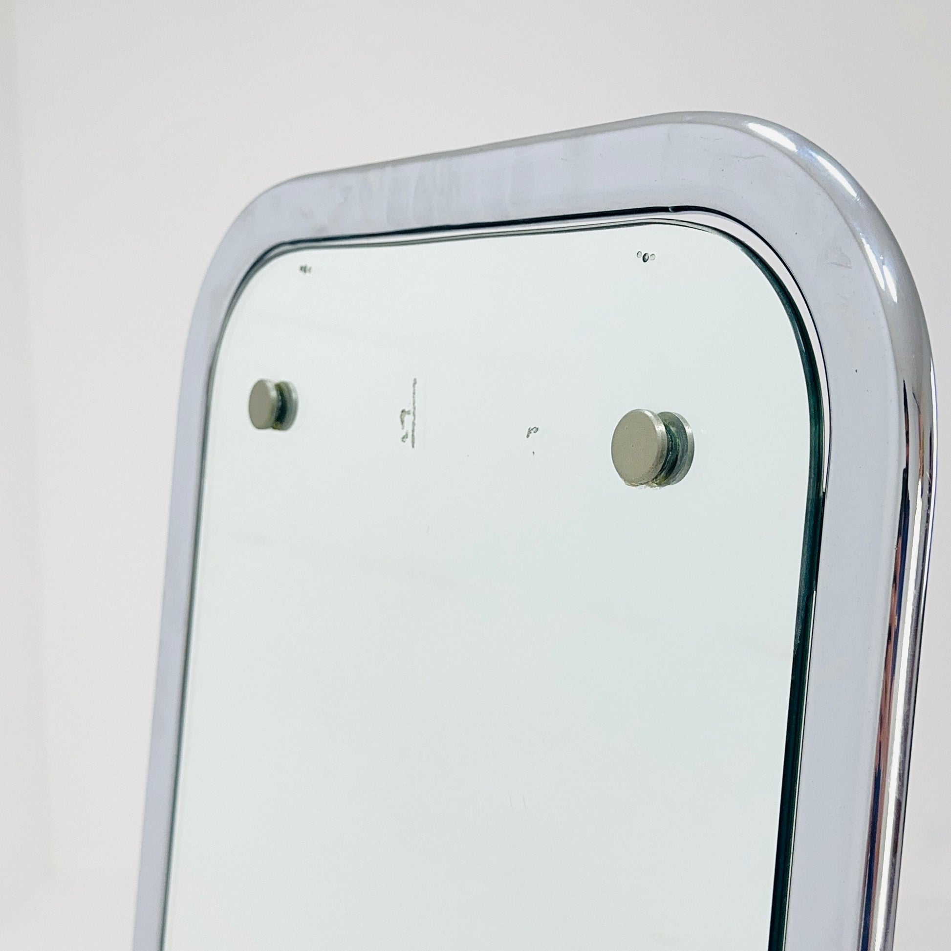 mid century chrome floor mirror 1980s Italy