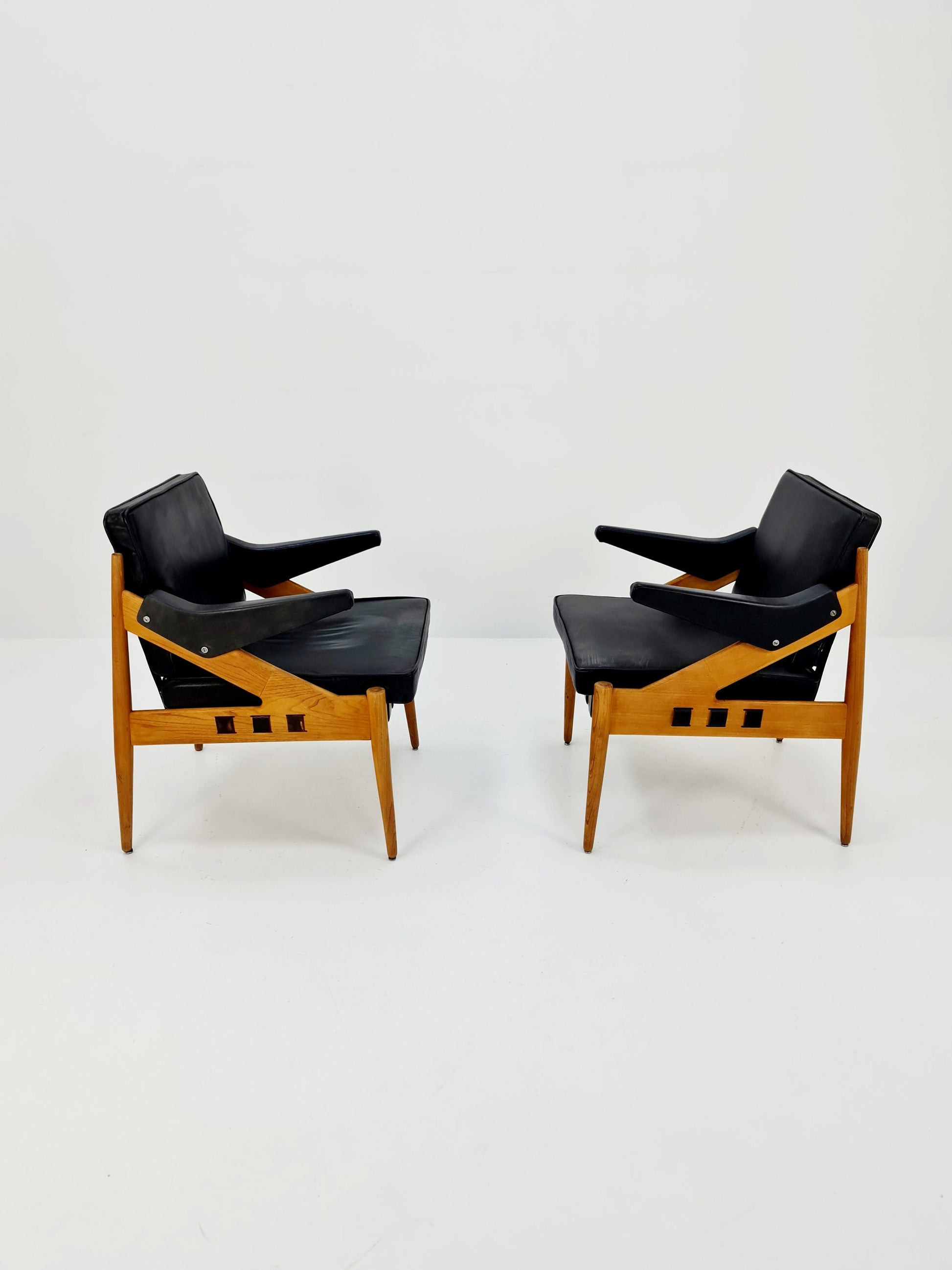 Mid century easy lounge chairs by Egon Eiermann For Wilde & spieth, 1950s, Set of 2